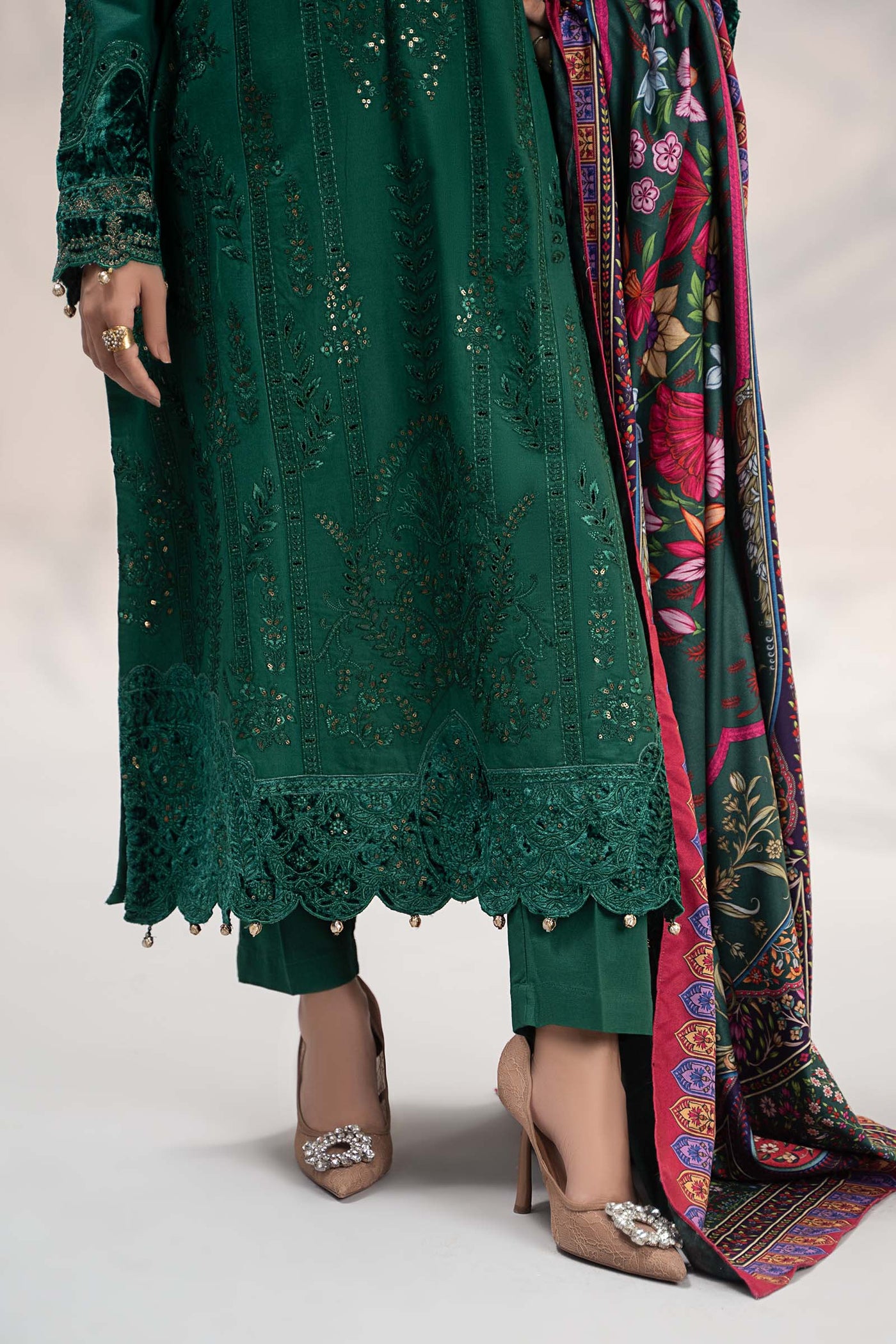3 Piece Embroidered Khaddar Suit