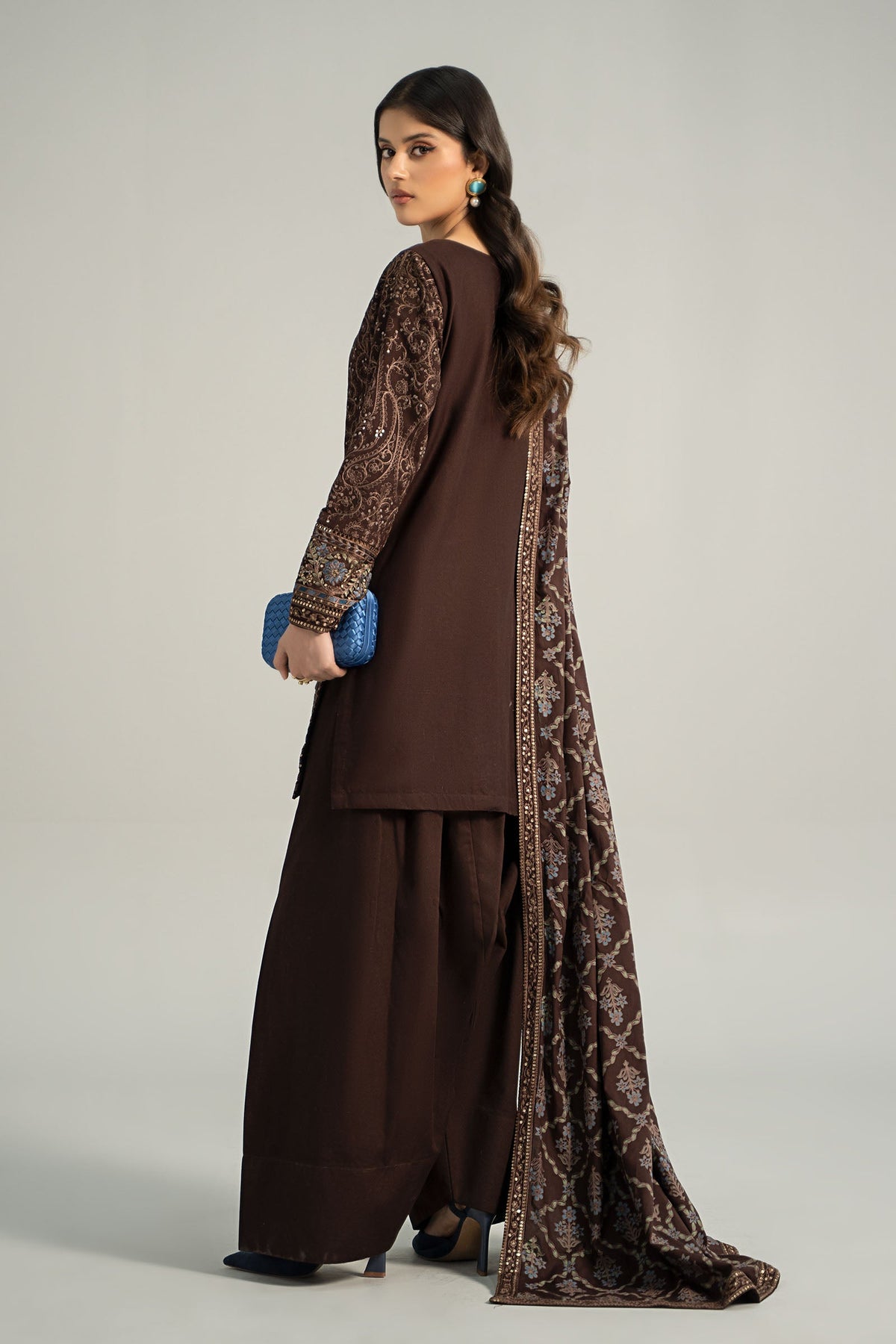 3 Piece Embroidered Khaddar Suit