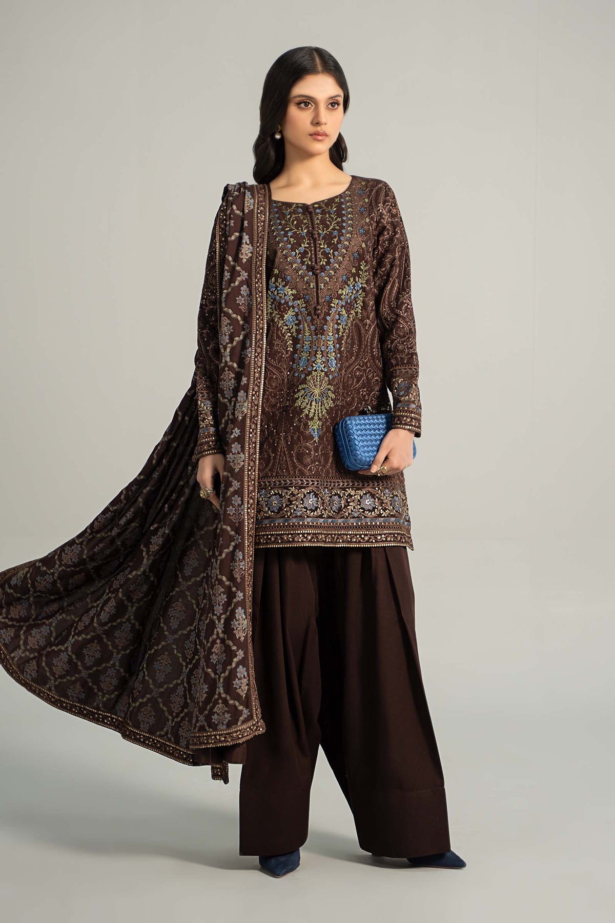 3 Piece Embroidered Khaddar Suit