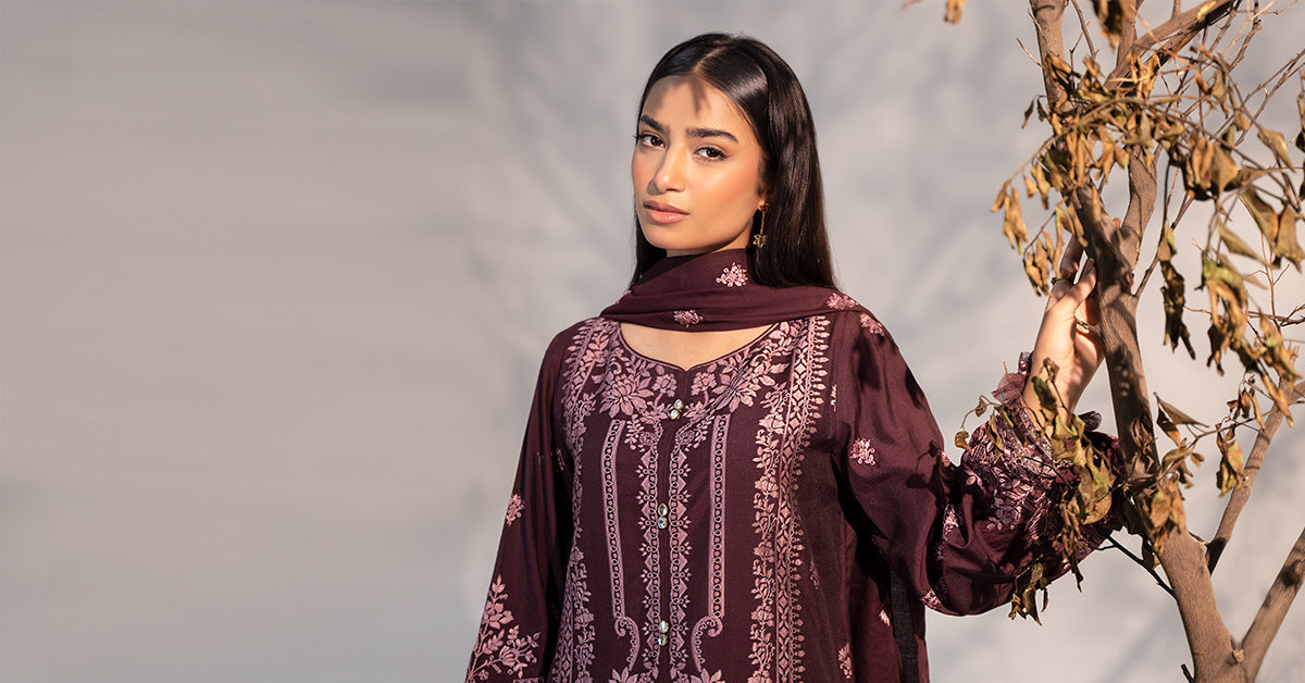 3 Piece Embroidered Linen Suit
