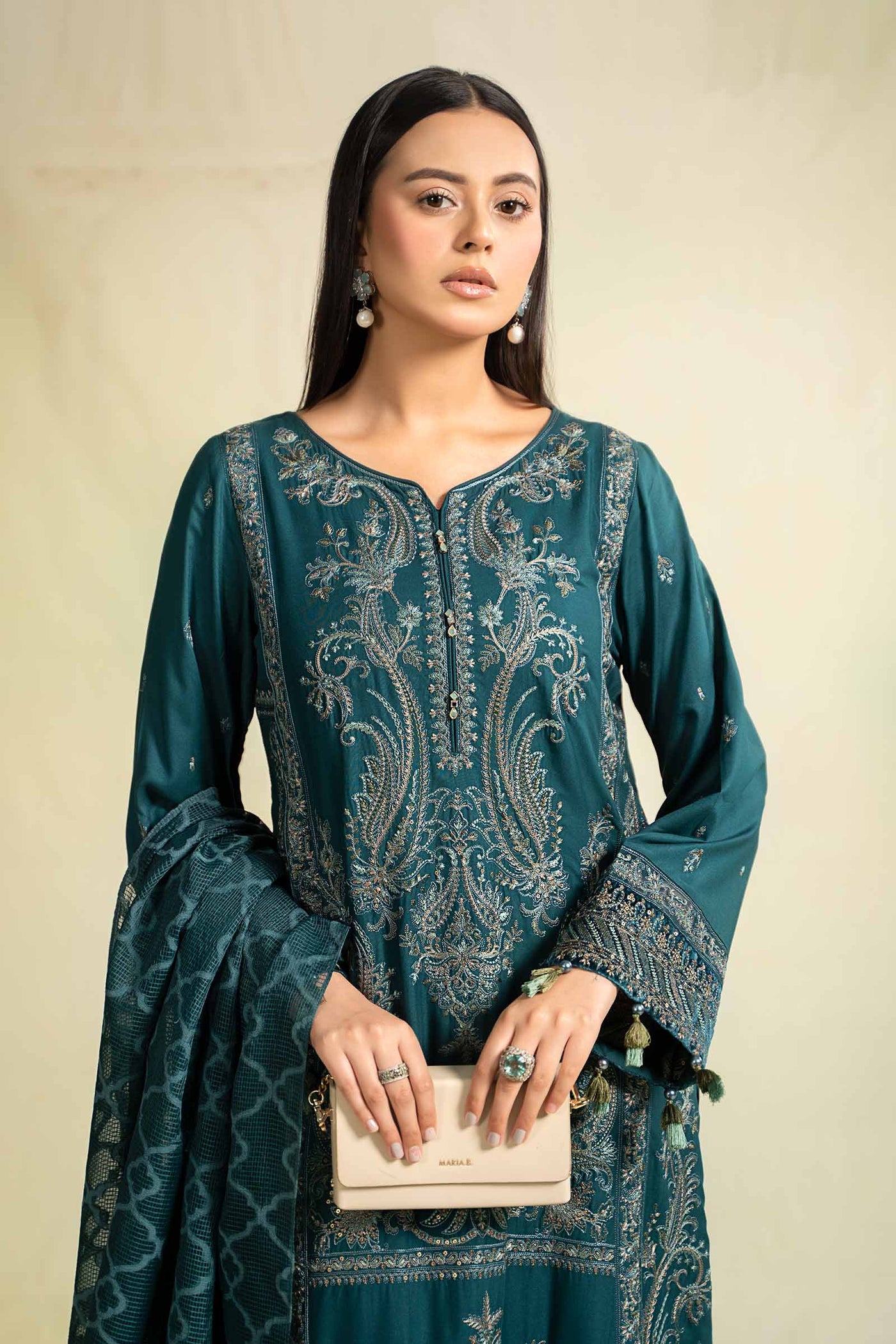 Plain Chiffon Dupatta with Trimmings