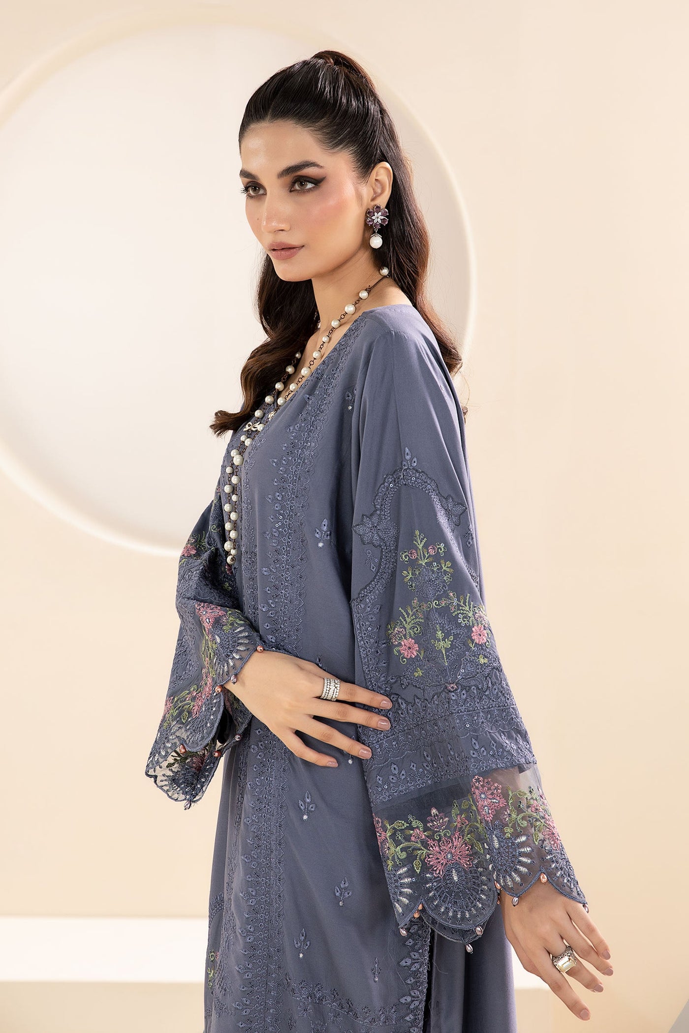 Embroidered Organza Dupatta (as Shown)