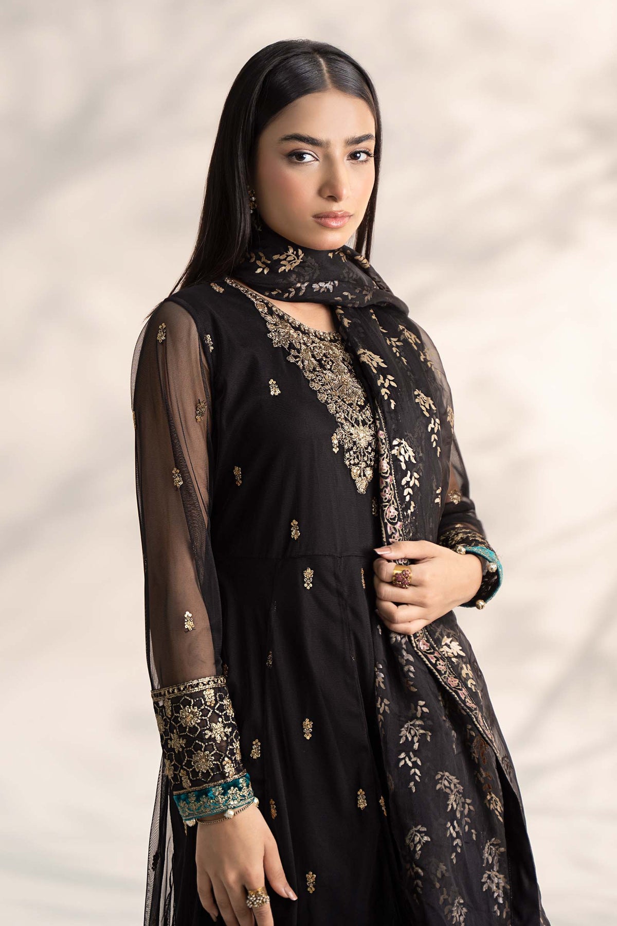 3 Piece Embroidered Linen Suit