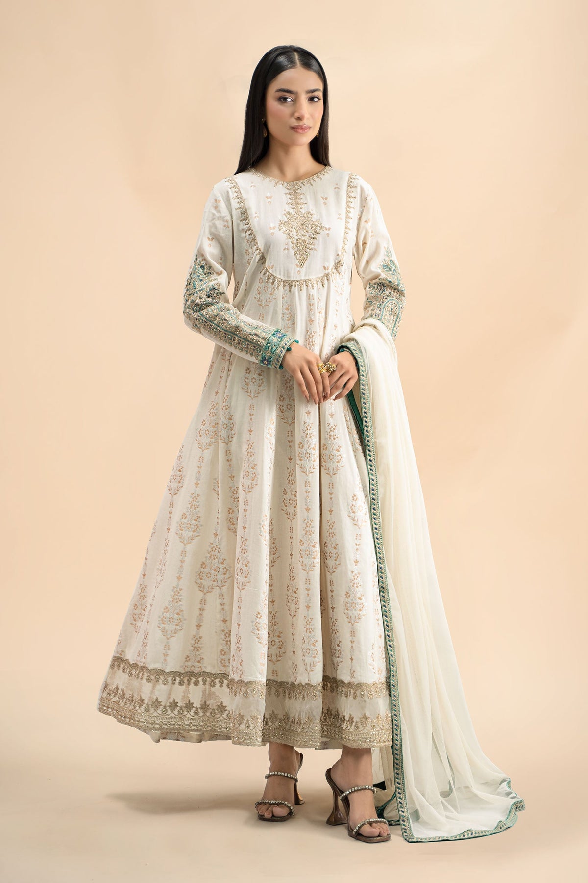 3 Piece Embroidered Jacquard Suit