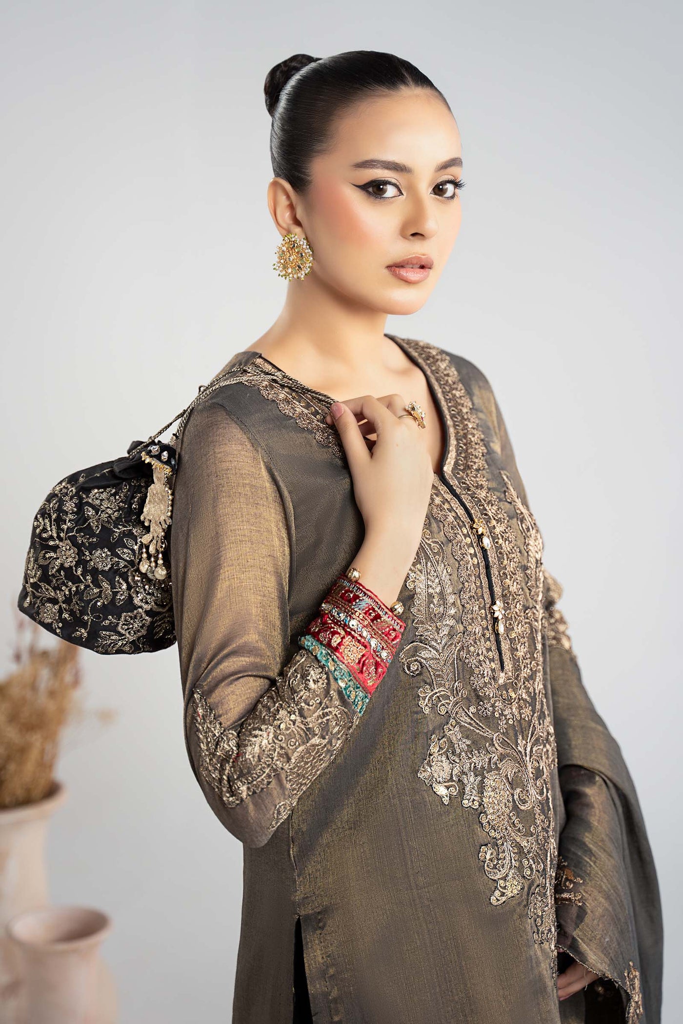 3 Piece Embroidered Masoori Suit