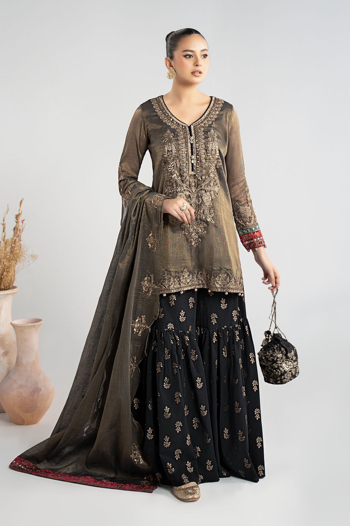3 Piece Embroidered Masoori Suit