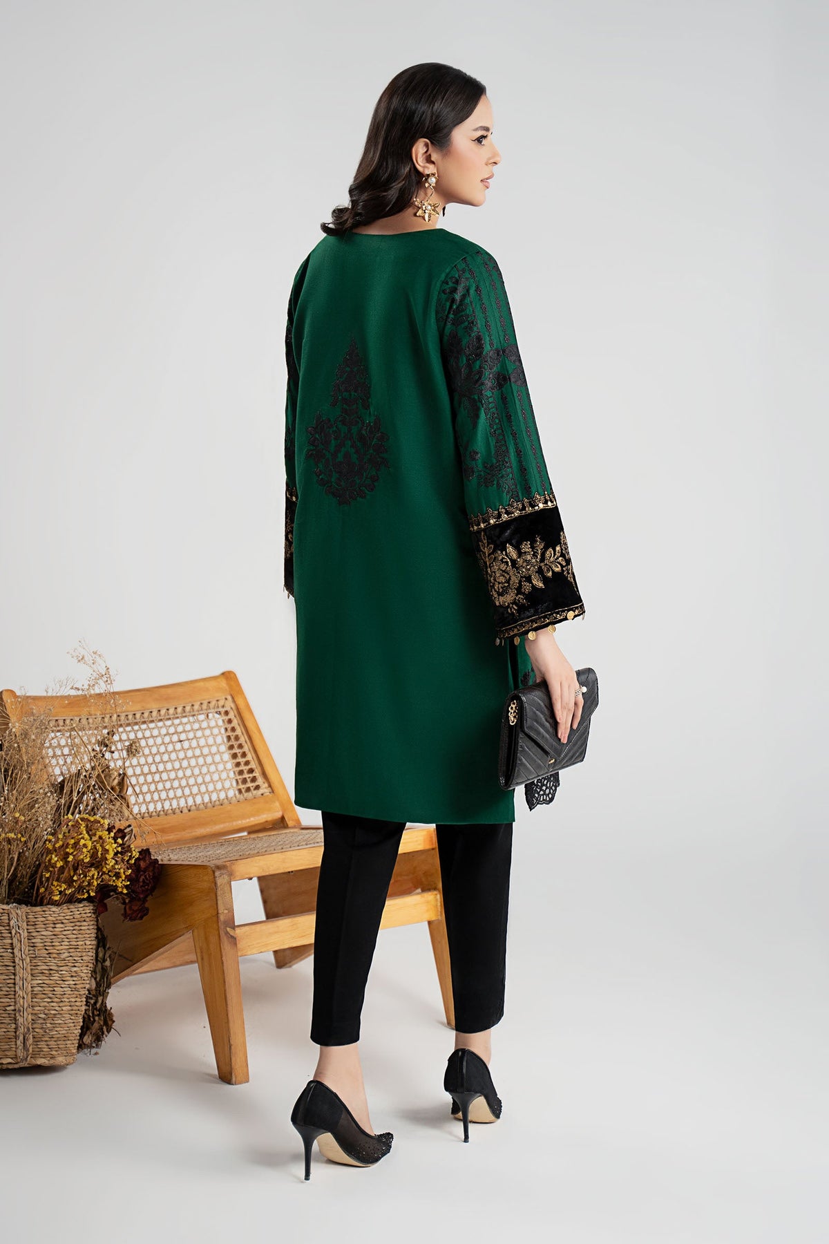 3 Piece Embroidered Cotton Dobby Suit