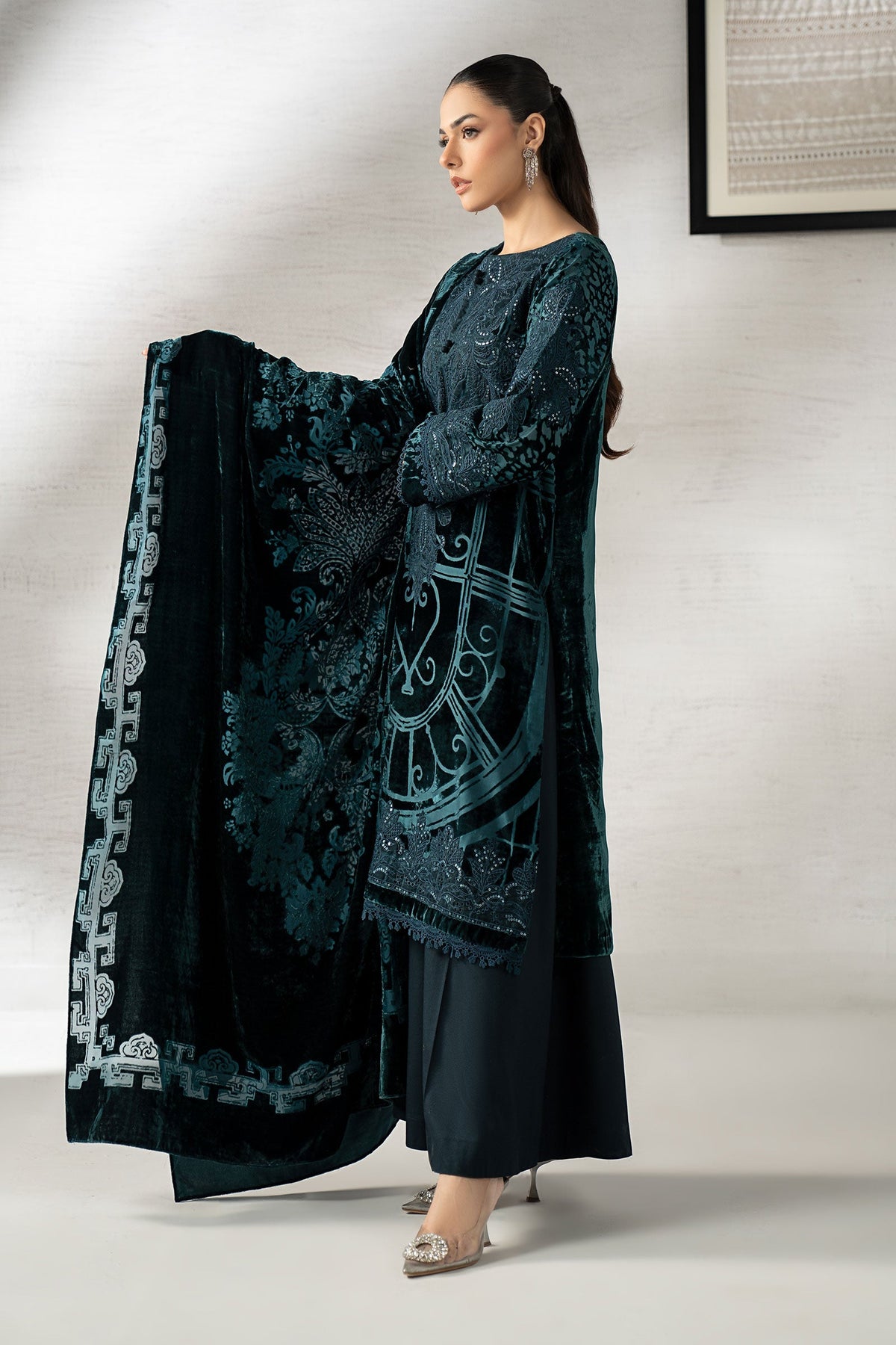 3 Piece Embroidered Palachi Suit