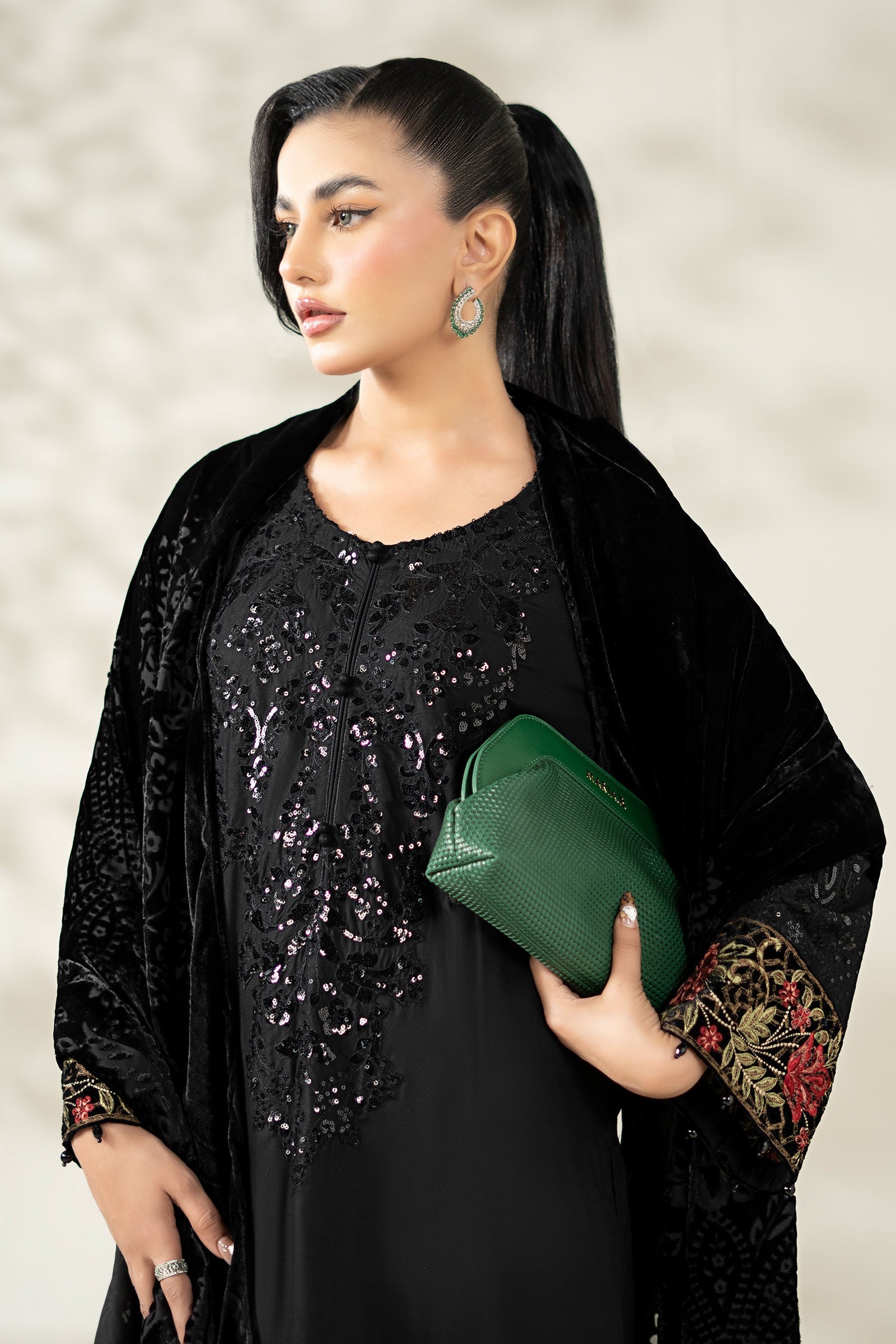 3 Piece Embroidered Linen Suit