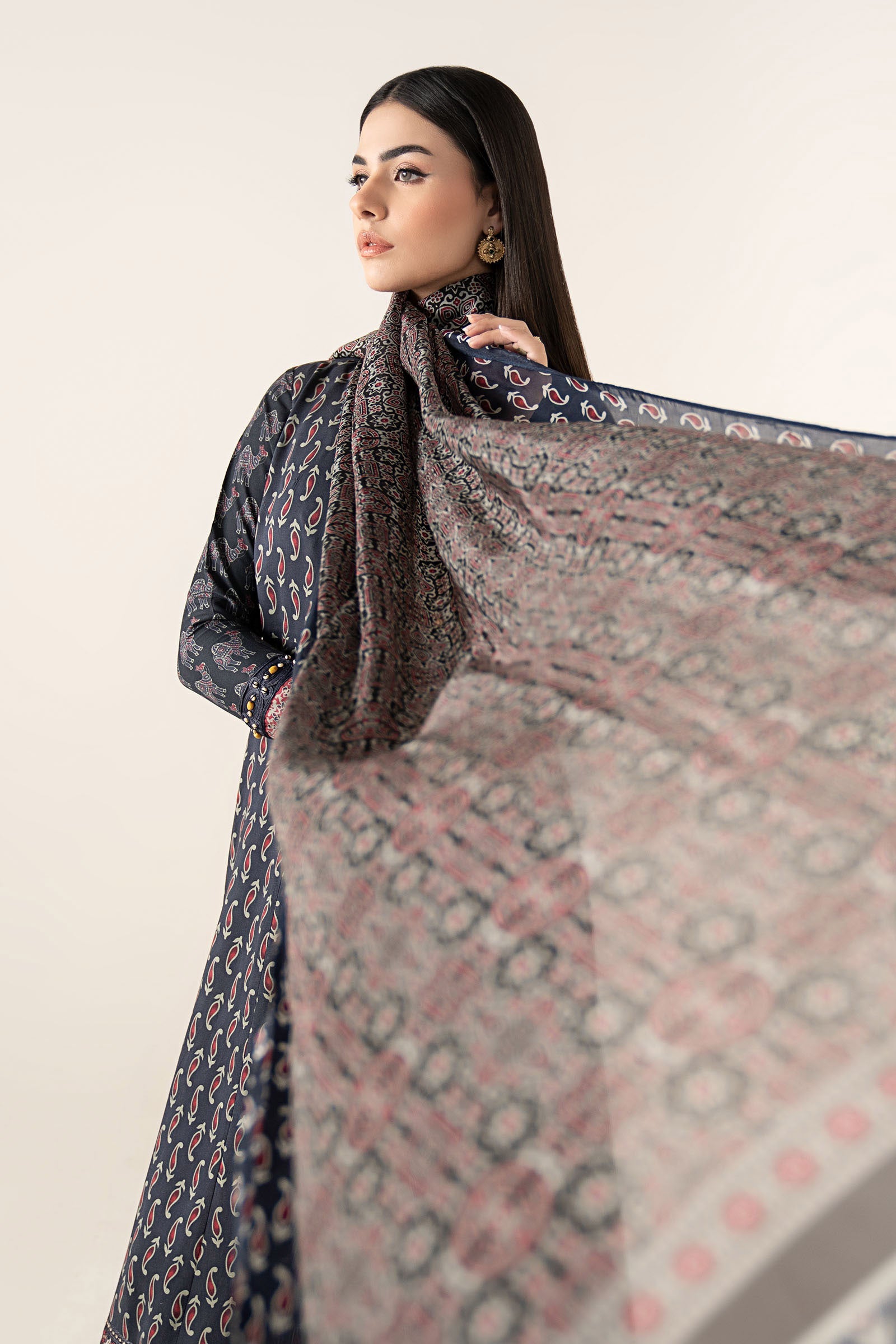 3 Piece Embroidered Linen Suit