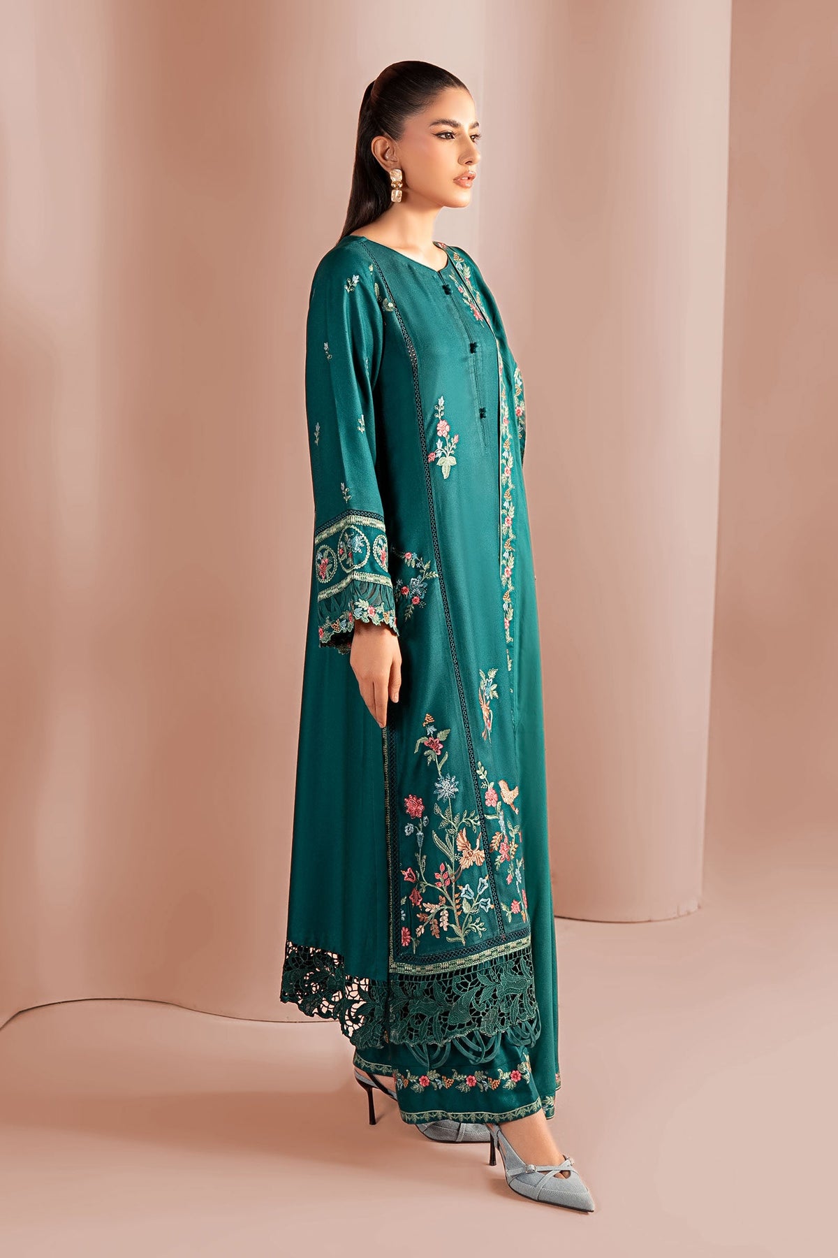 3 Piece Embroidered Marina Suit