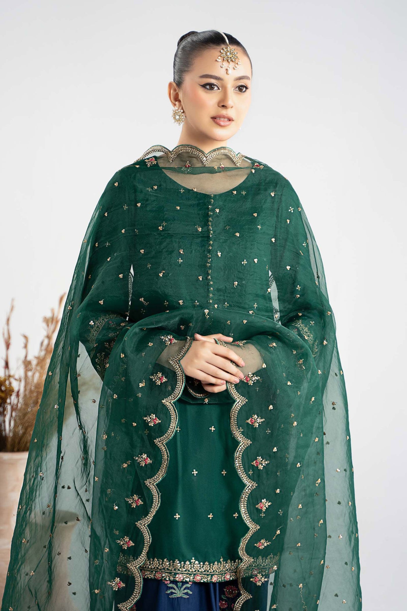 3 Piece Embroidered Linen Suit