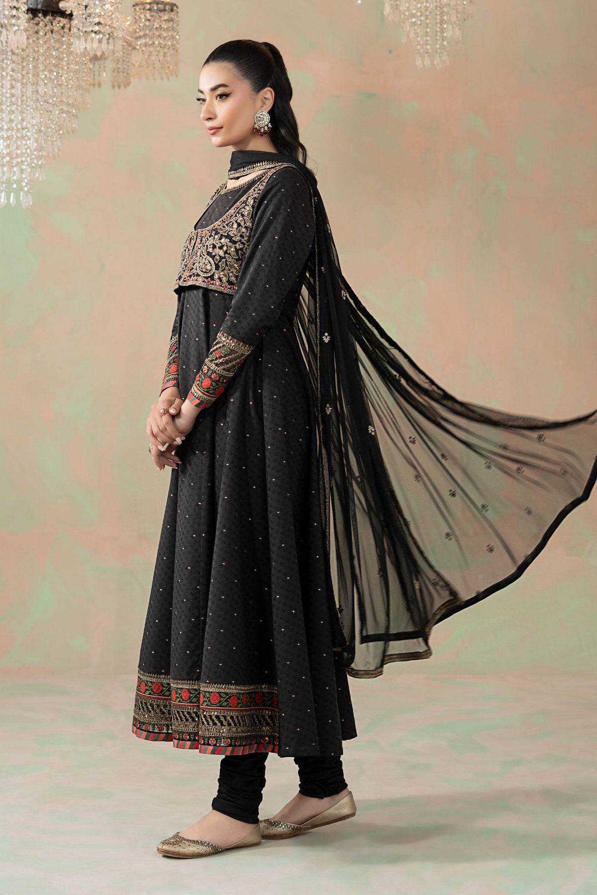 3 Piece Embroidered Filament Viscose Suit