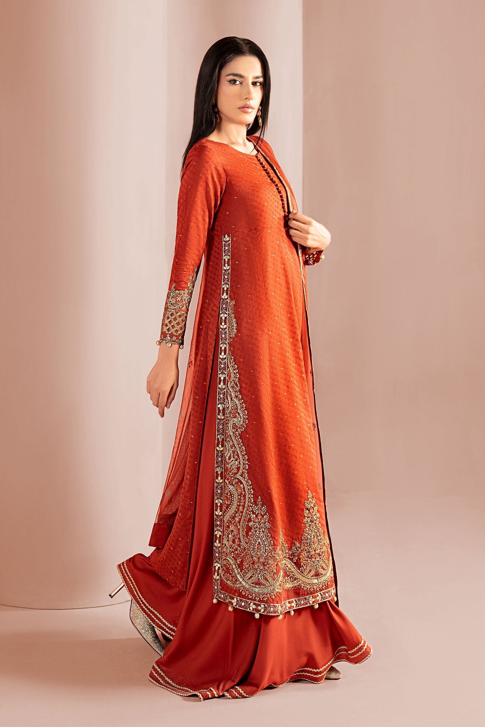 3 Piece Embroidered Filament Viscose Suit