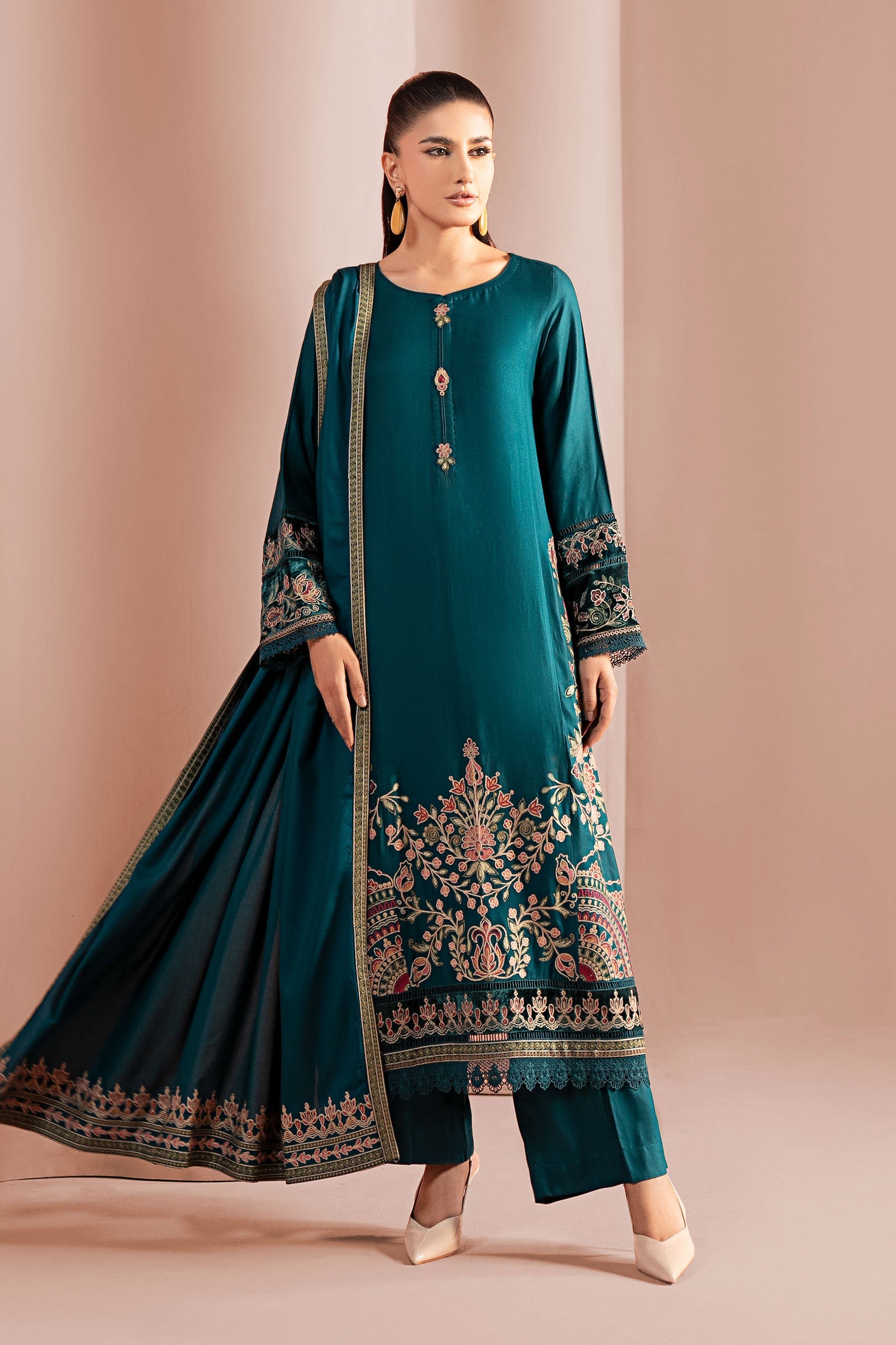 3 Piece Embroidered Marina Suit