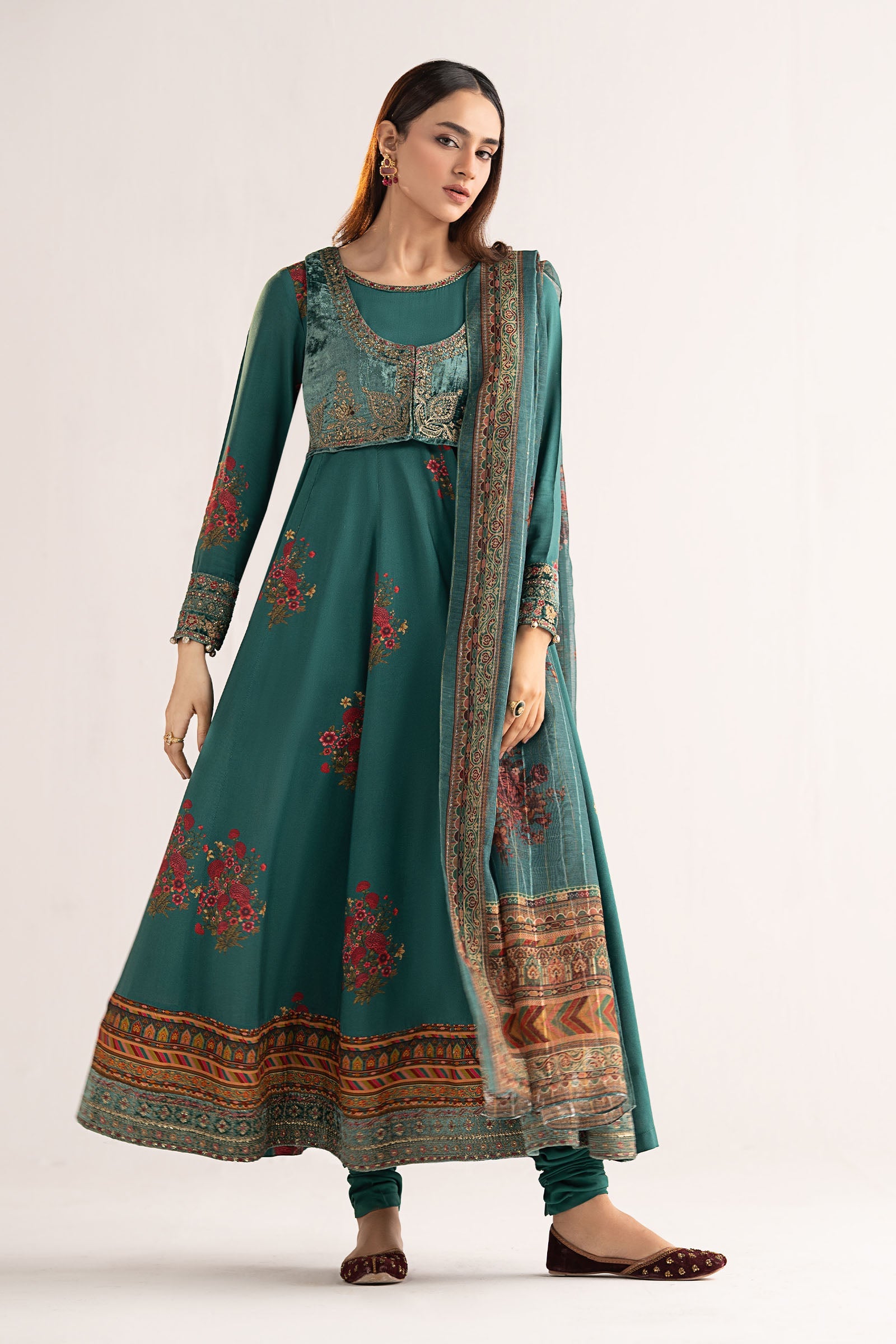 3 Piece Embroidered Linen Suit
