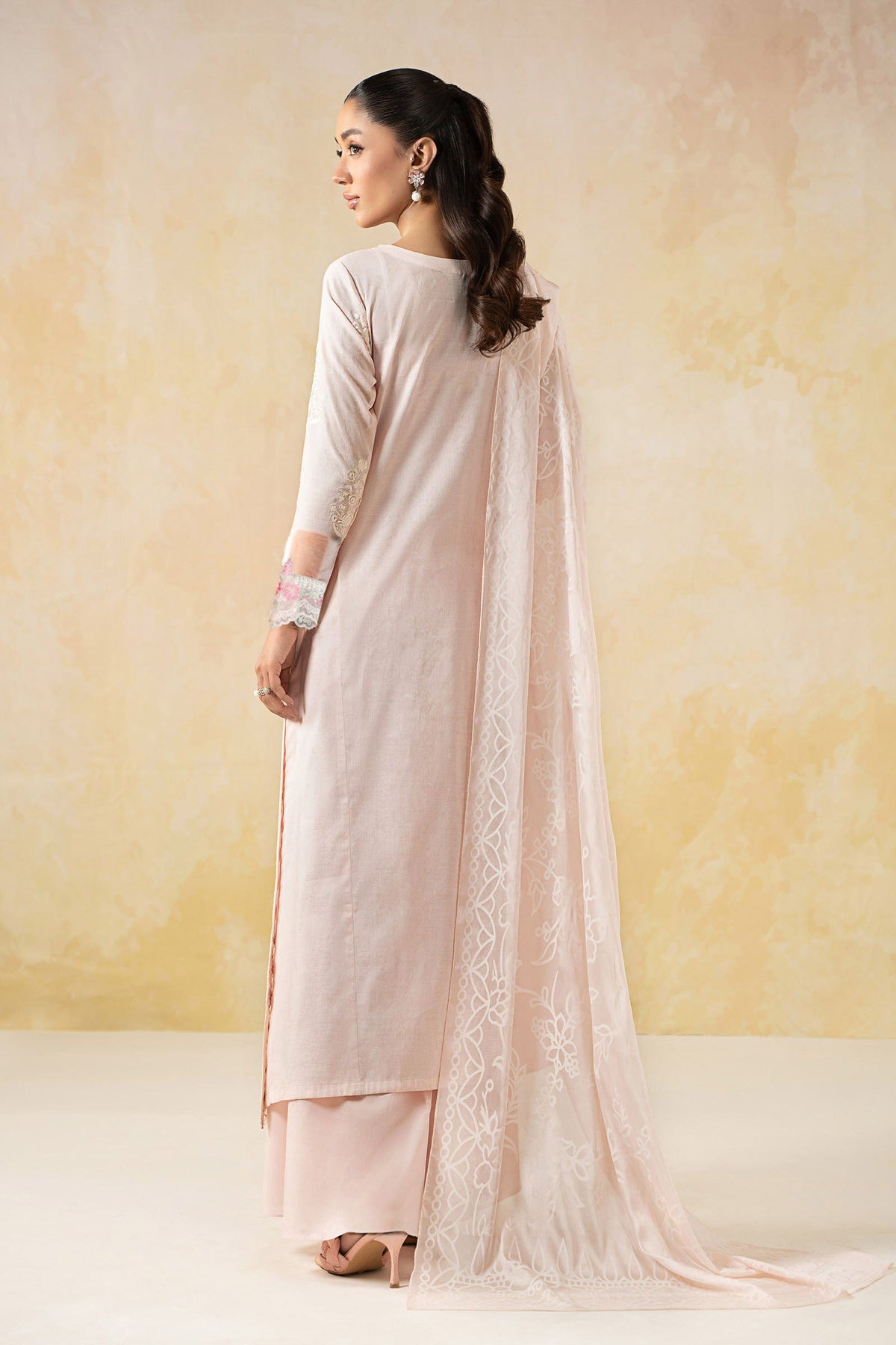 3 Piece Embroidered Self Jacquard Lawn Suit