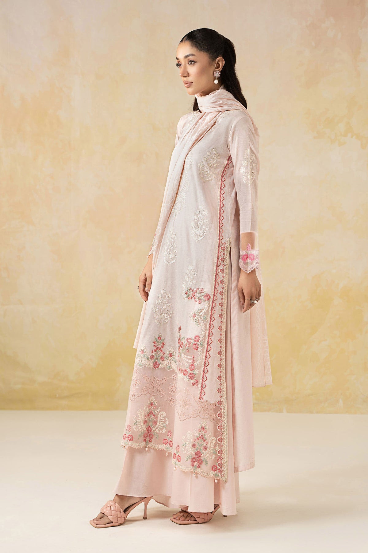 3 Piece Embroidered Self Jacquard Lawn Suit