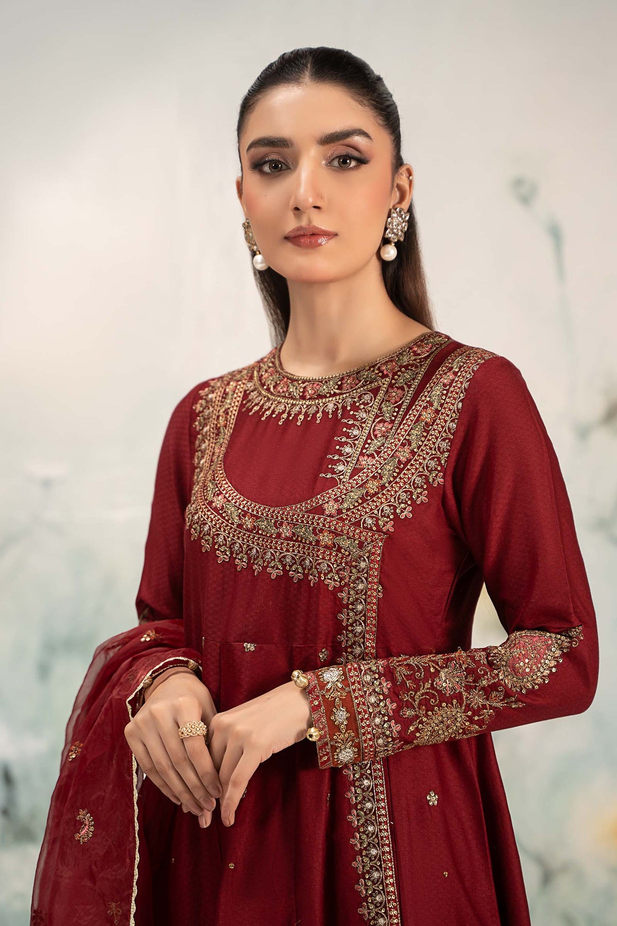 3 Piece Embroidered Dobby Lawn Suit