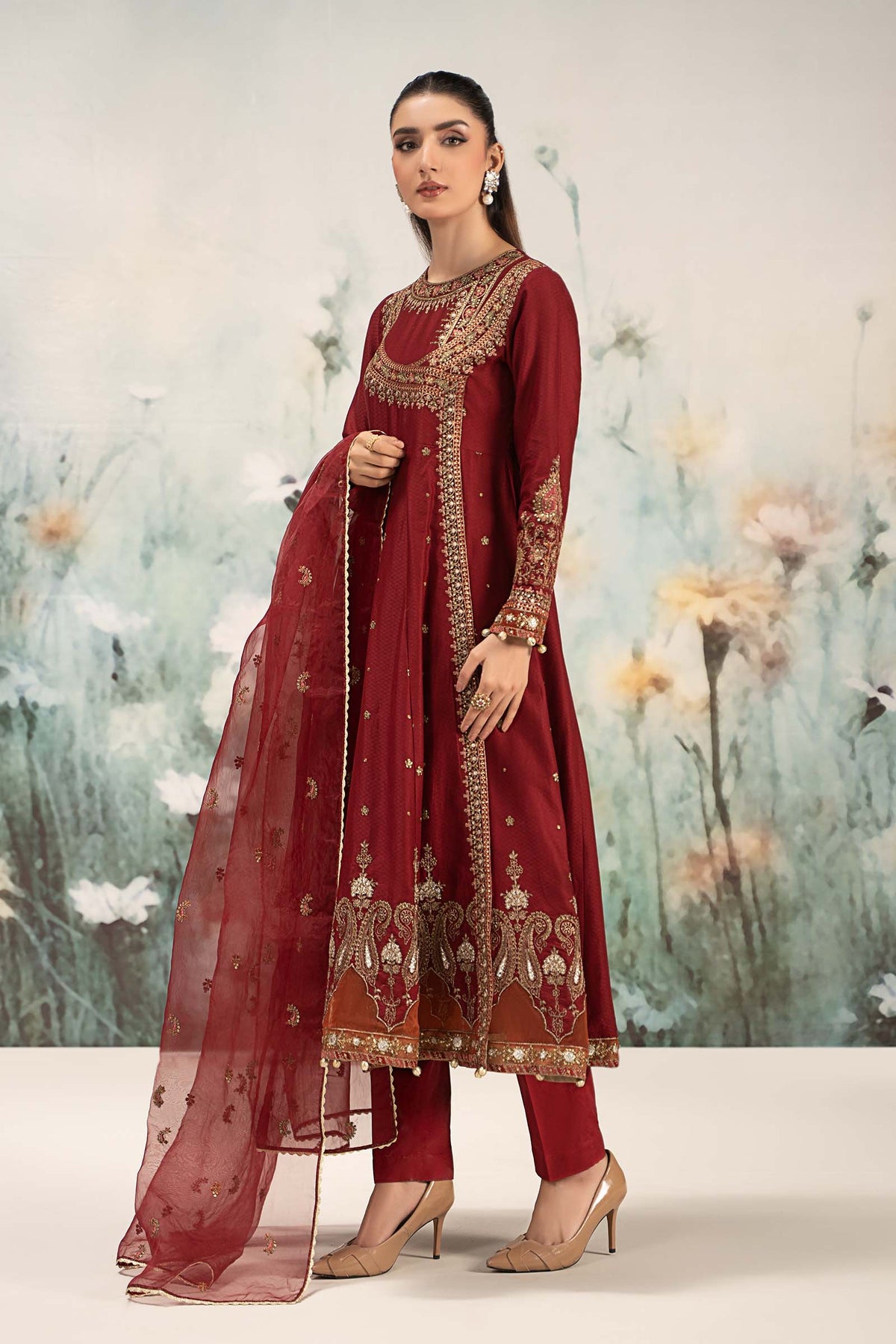 3 Piece Embroidered Dobby Lawn Suit