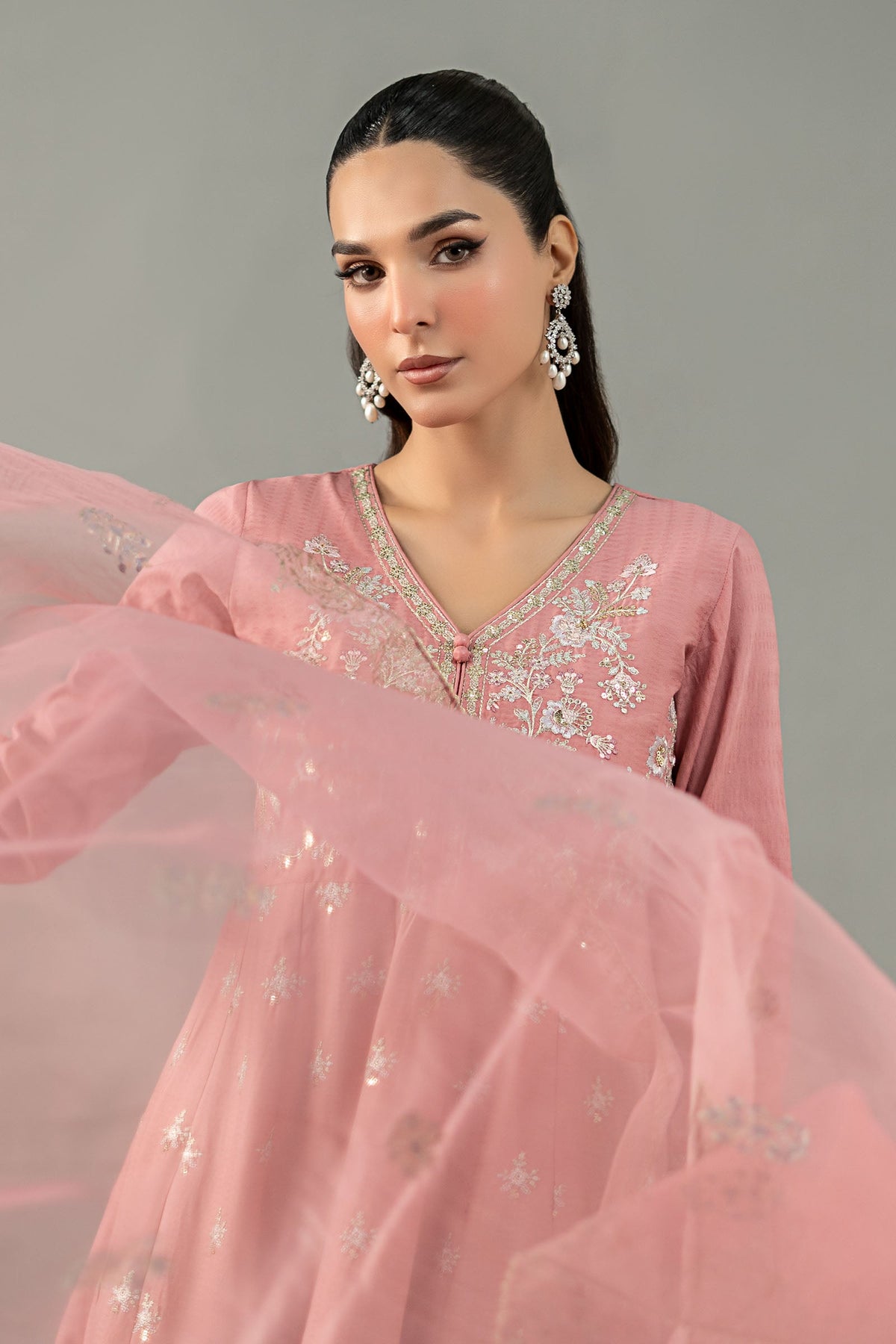 3 Piece Embroidered Dobby Lawn Suit