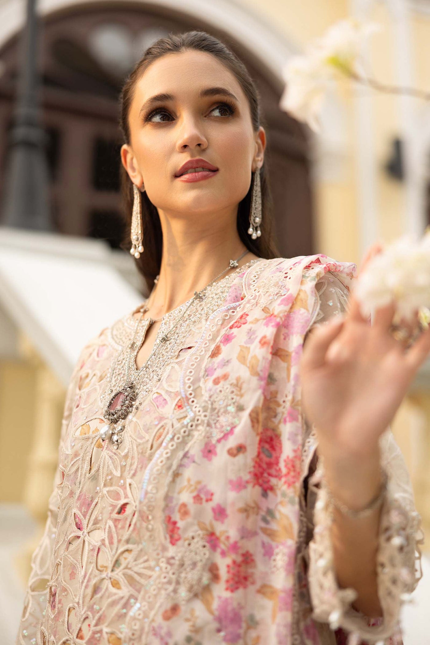3 Piece Embroidered Organza Suit