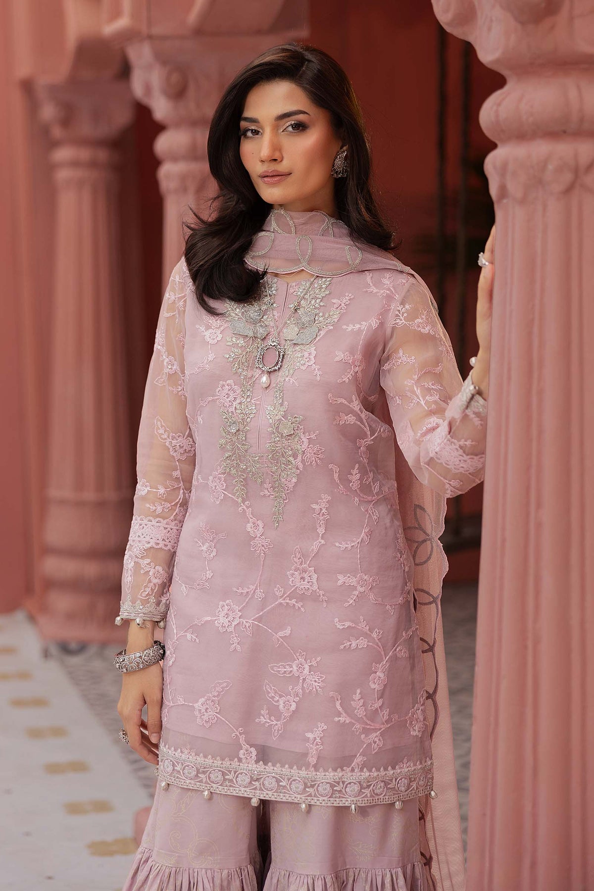 3 Piece Embroidered Cotton Silk Suit