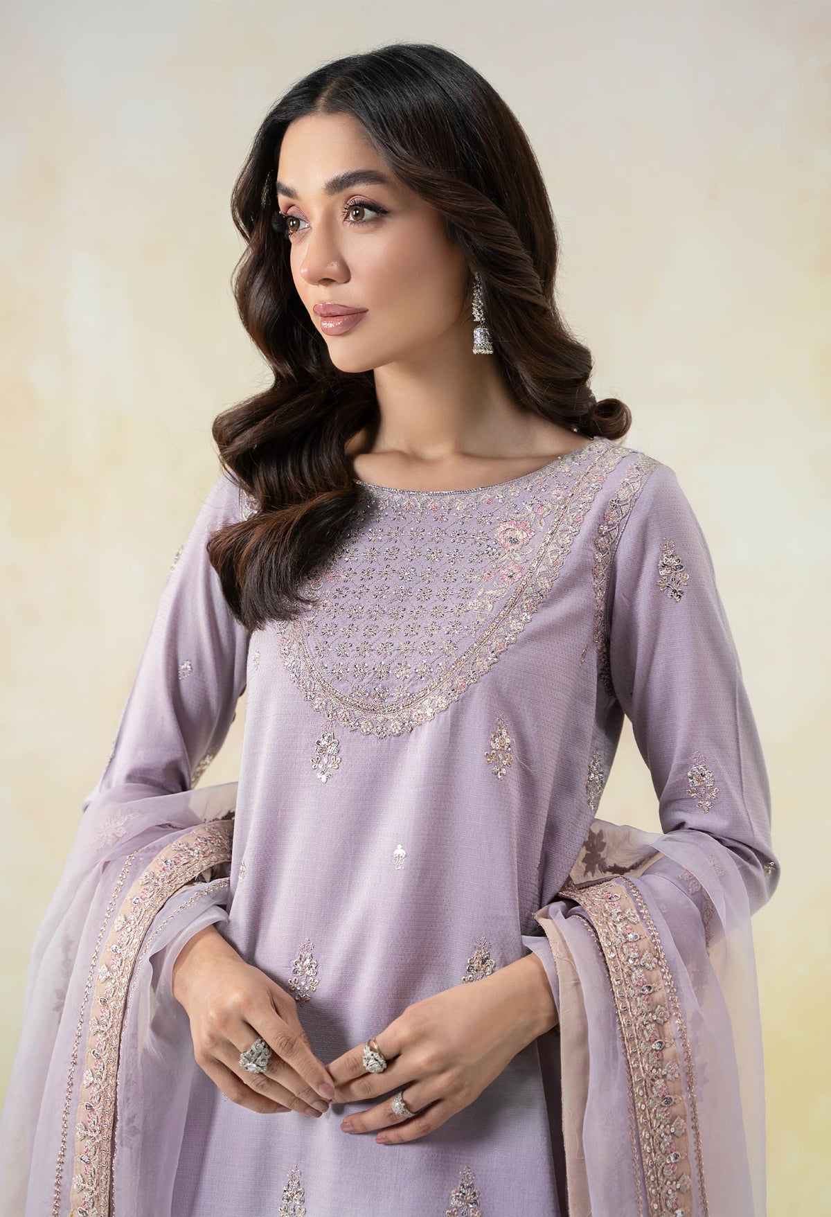 3 Piece Embroidered Dobby Lawn Suit