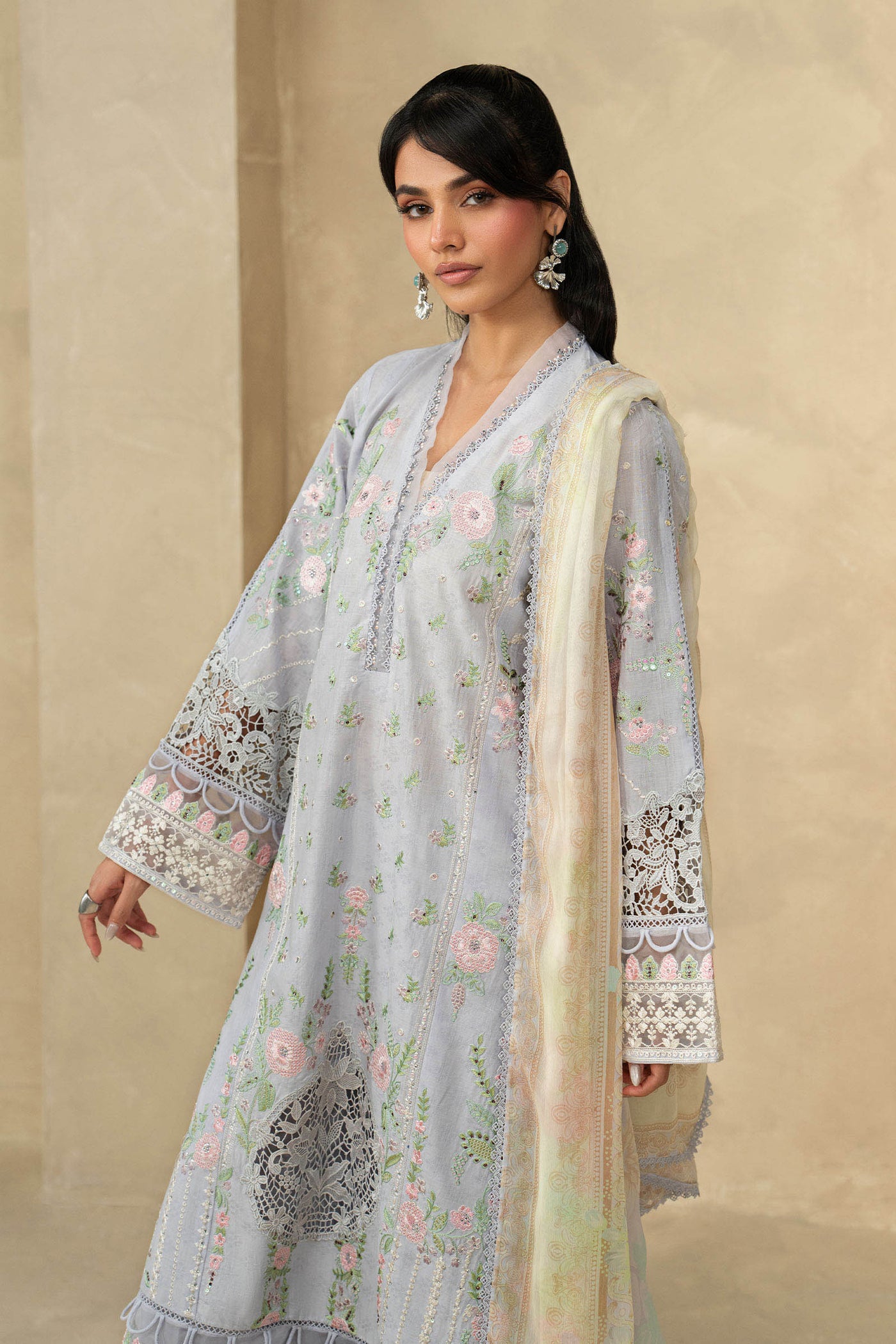 3 Piece Embroidered Dobby Lawn Suit