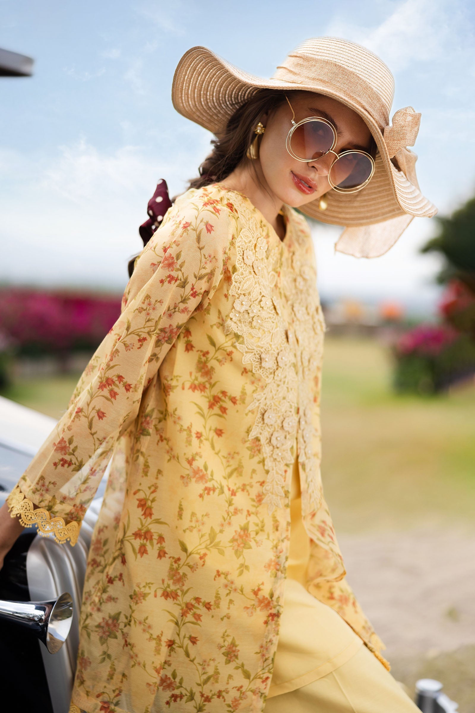 3 Piece Embroidered Cotton Net Suit