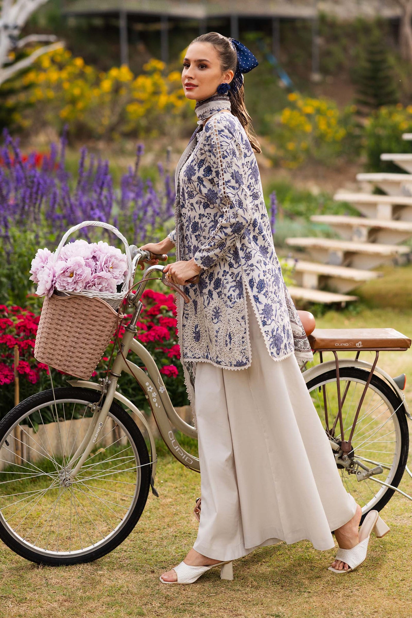 3 Piece Embroidered Raw Silk Suit