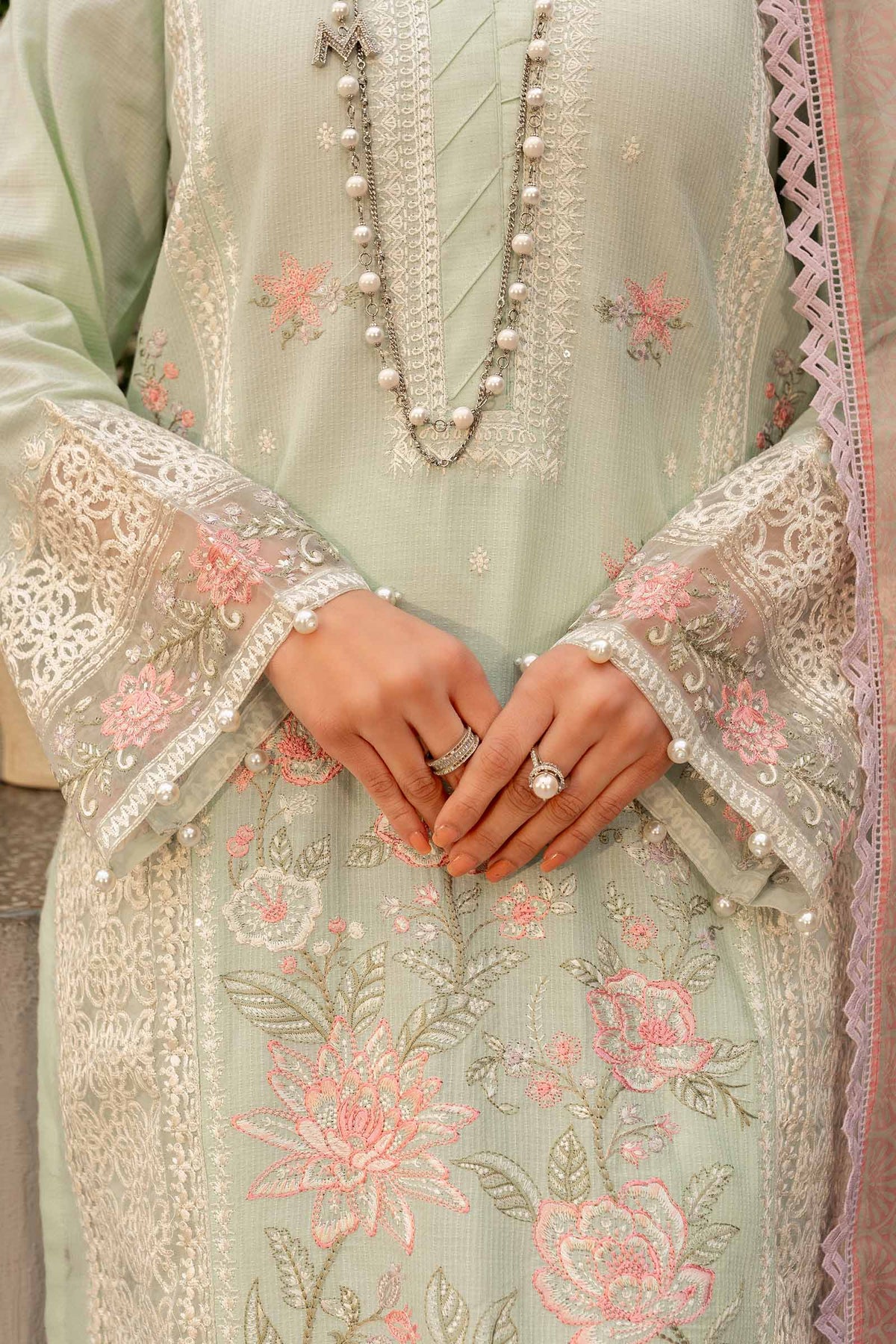 3 Piece Embroidered Dobby Lawn Suit