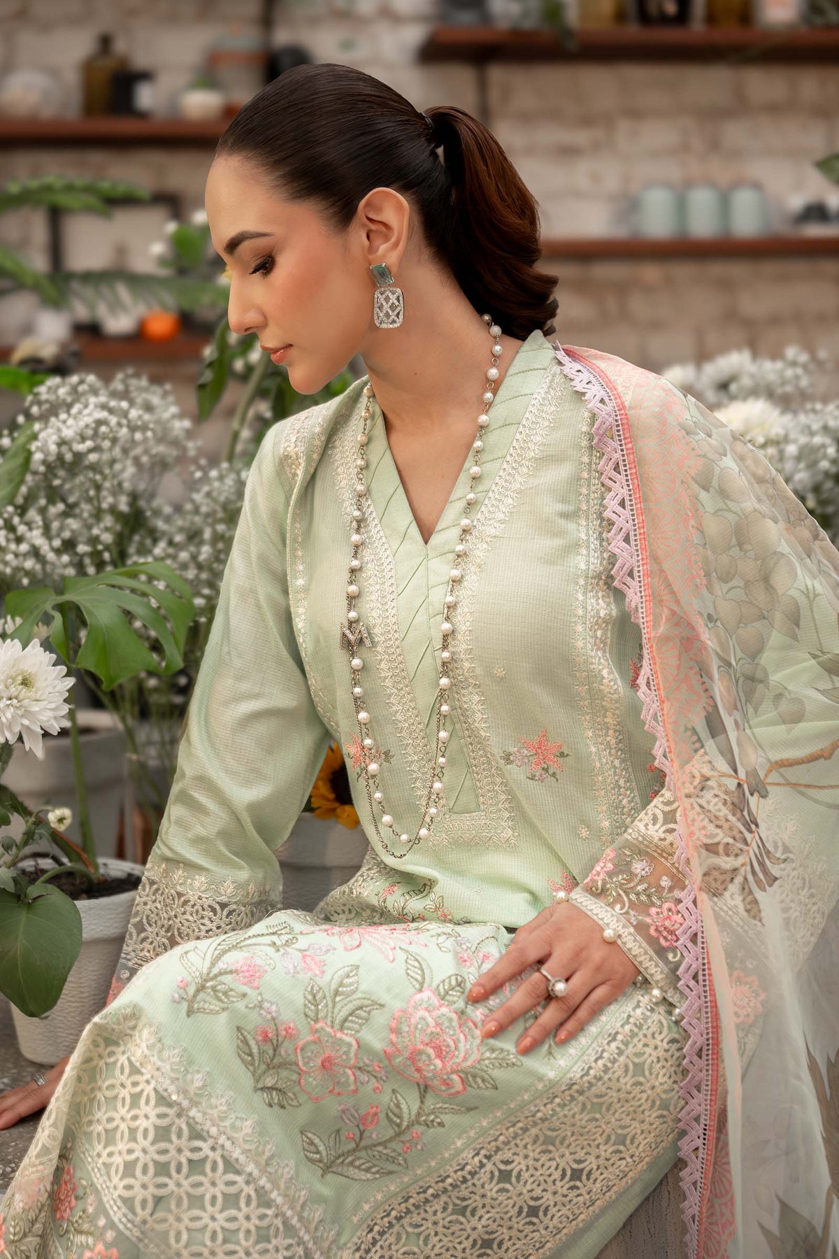 3 Piece Embroidered Dobby Lawn Suit