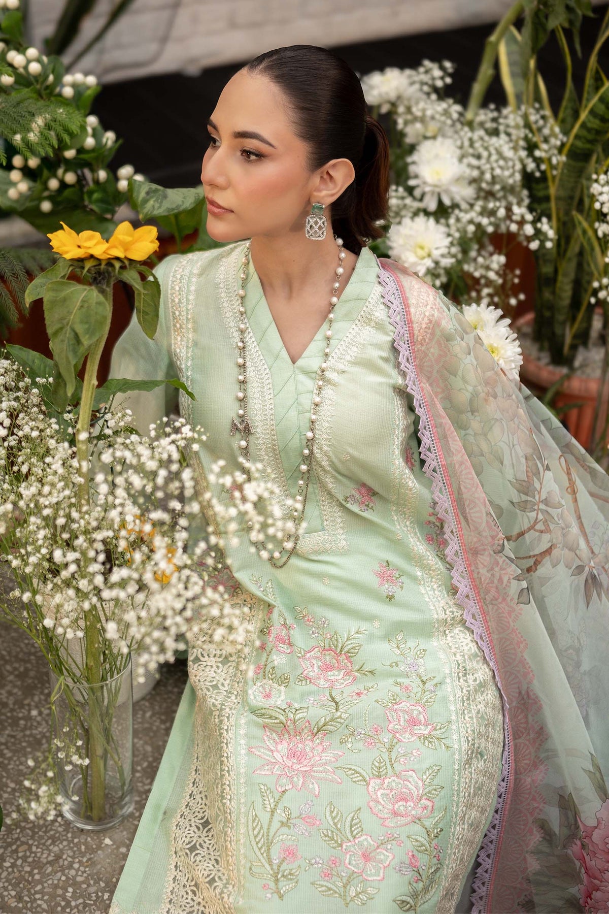 3 Piece Embroidered Dobby Lawn Suit