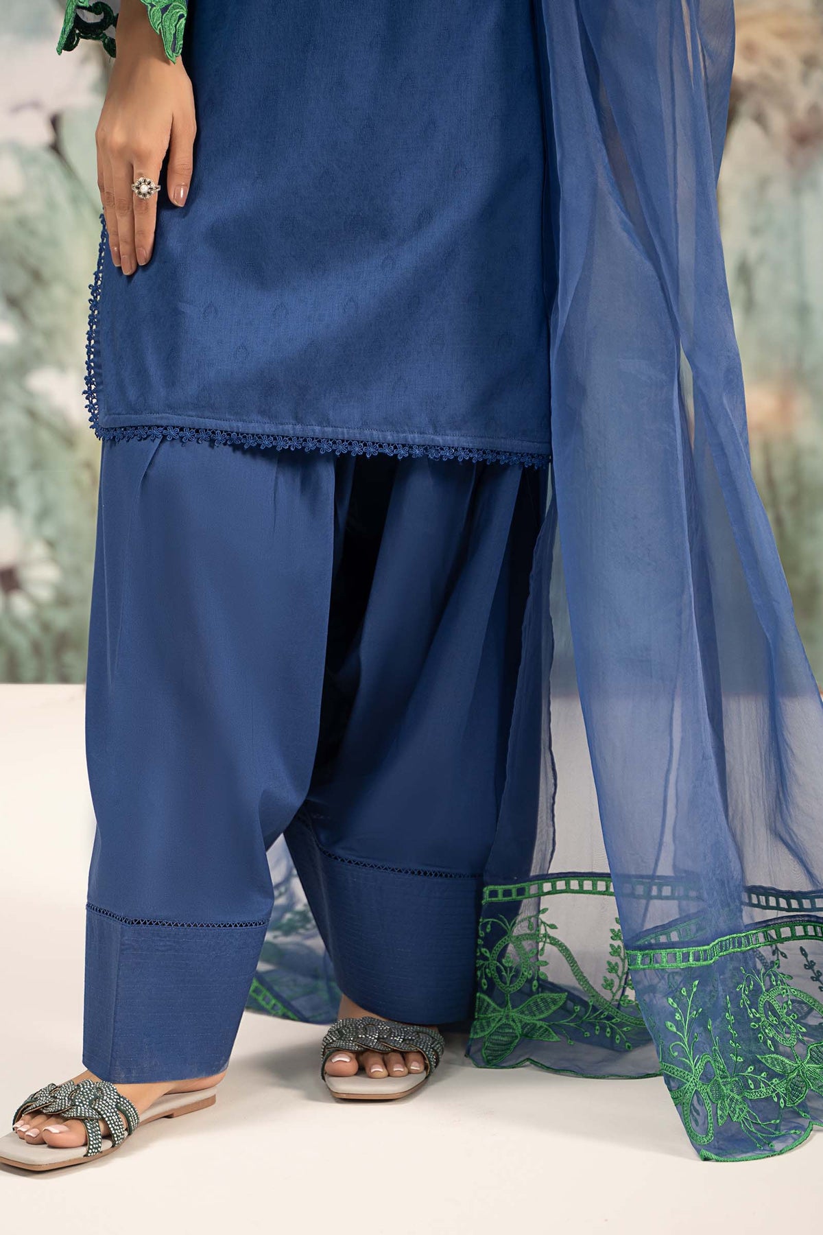 3 Piece Embroidered Self Jacquard Lawn Suit