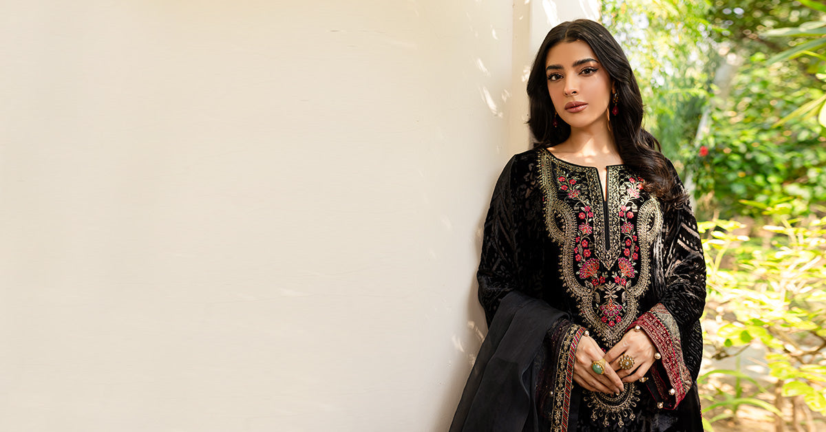 3 Piece Embroidered Plush Suit