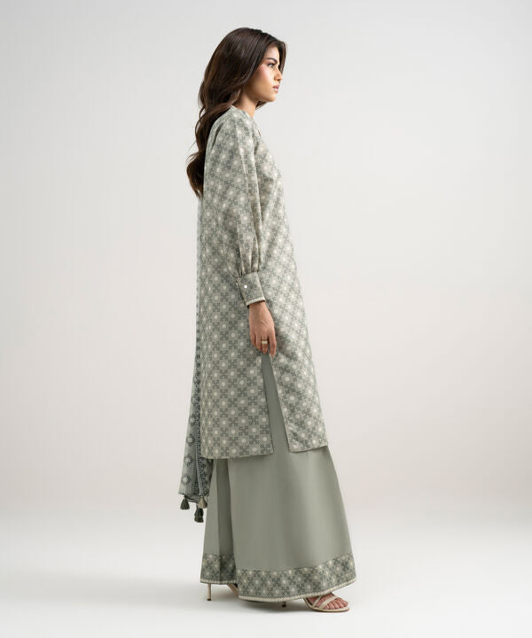 3 Piece - Printed Zari Lawn Suit
