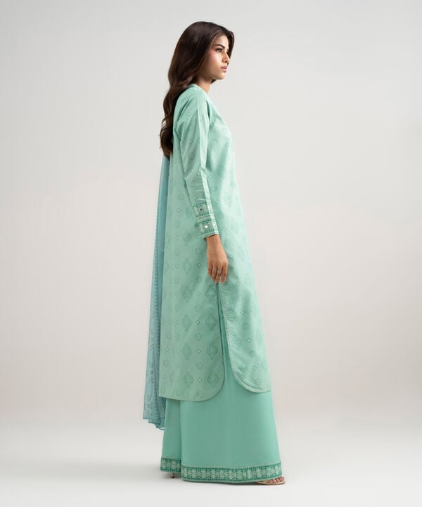 3 Piece - Printed Zari Lawn Suit