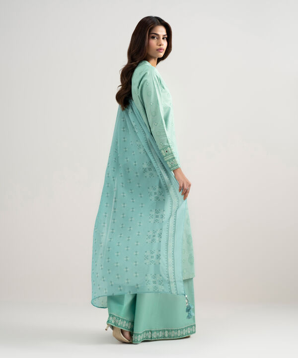 3 Piece - Printed Zari Lawn Suit