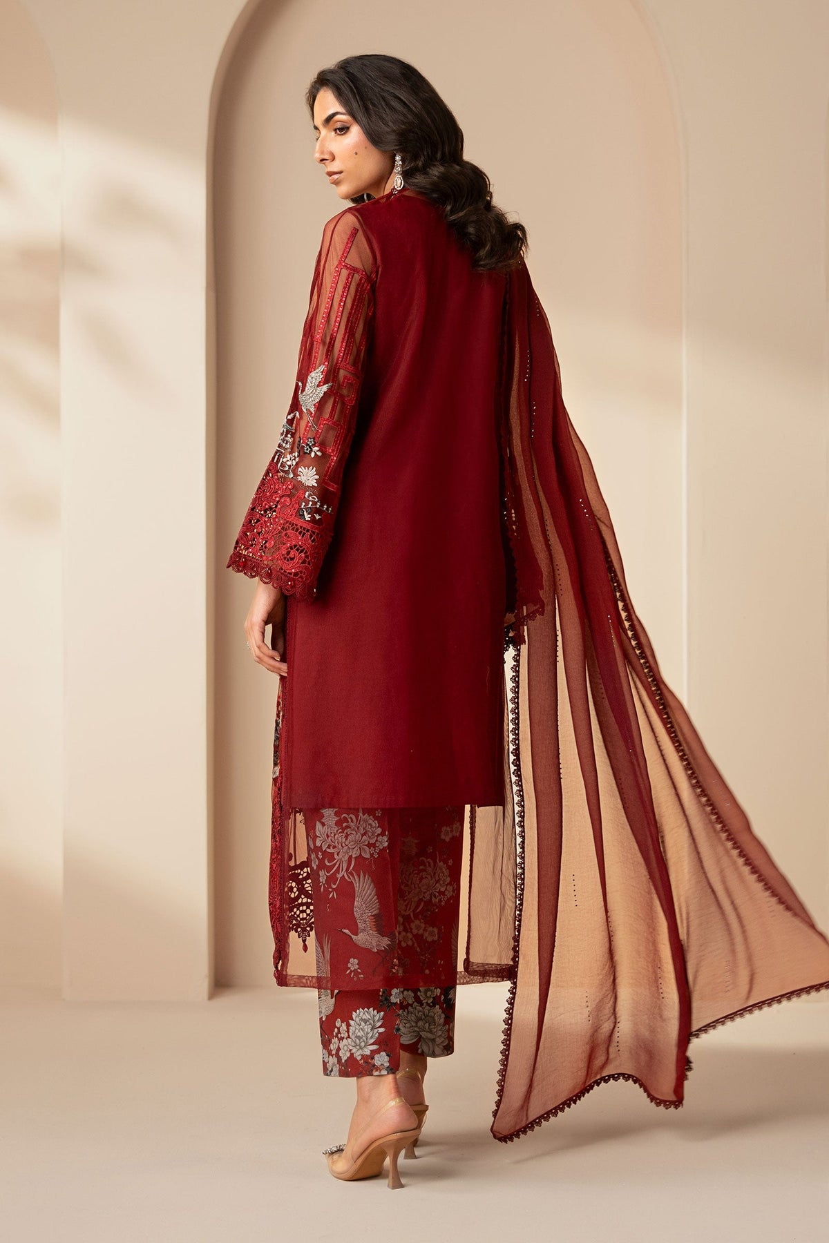 3 Piece Embroidered Net Suit - DS2607A-SML-00A