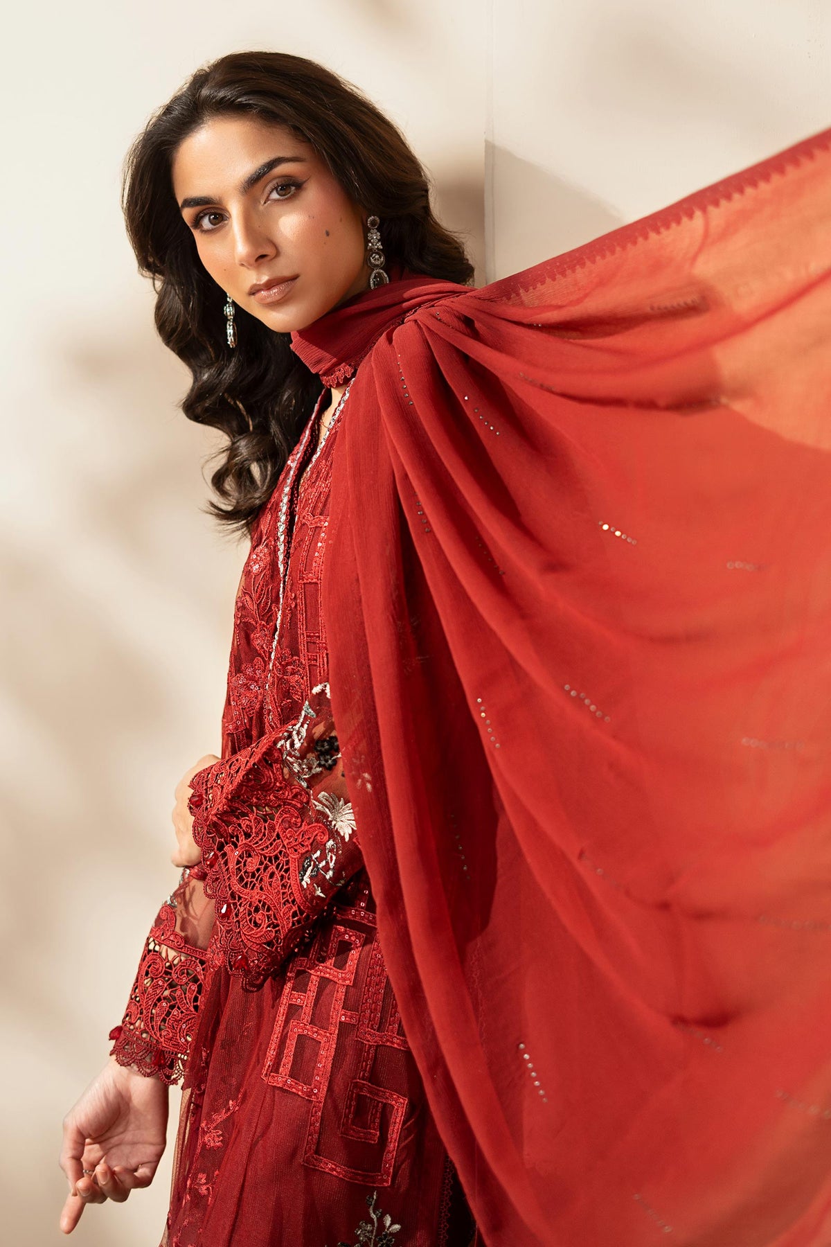 3 Piece Embroidered Net Suit - DS2607A-SML-00A