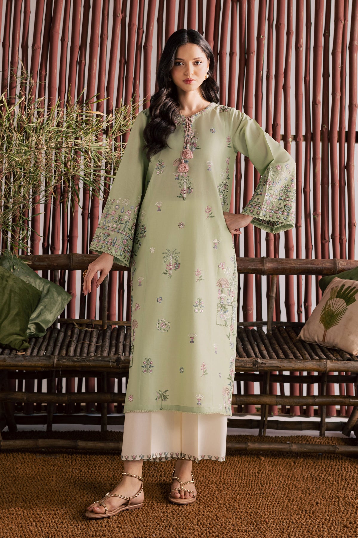 Daphne Laurel 2Pc - Embroidered Lawn Dress