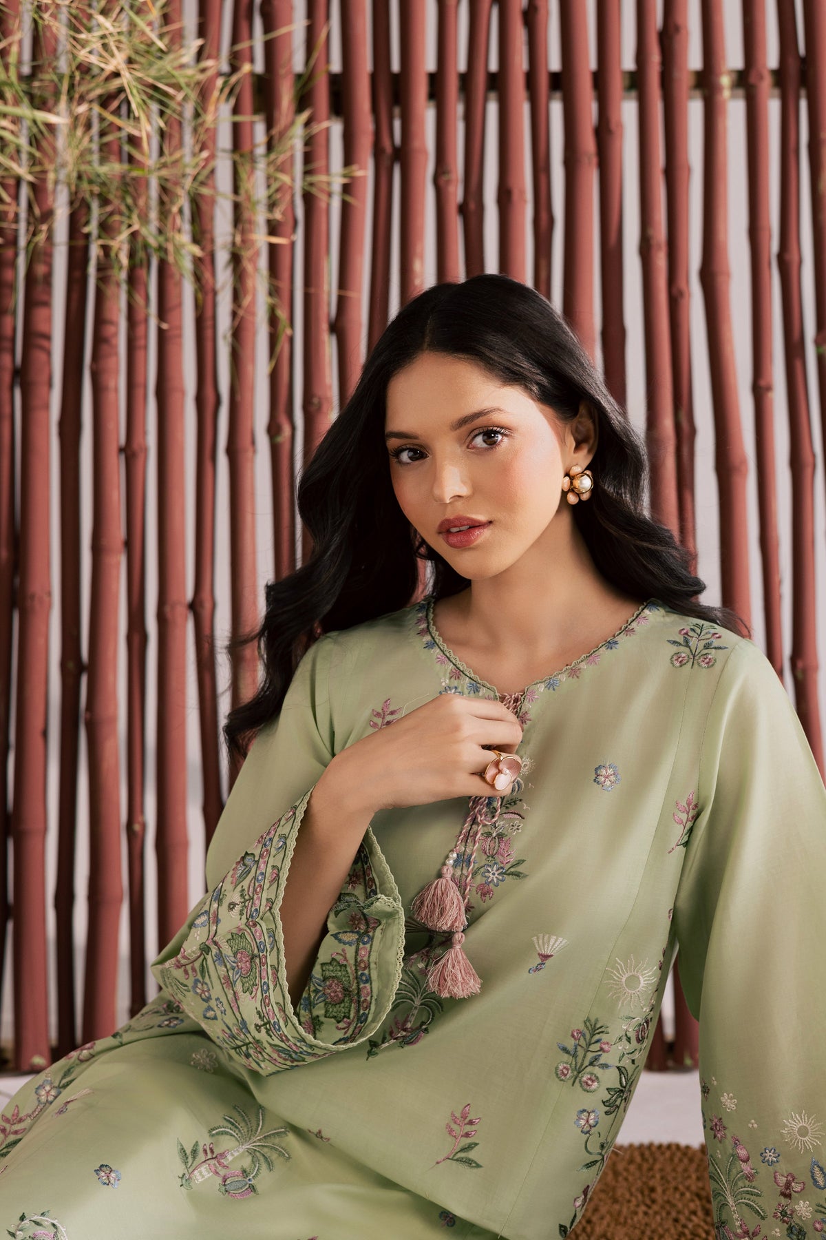 Daphne Laurel 2Pc - Embroidered Lawn Dress