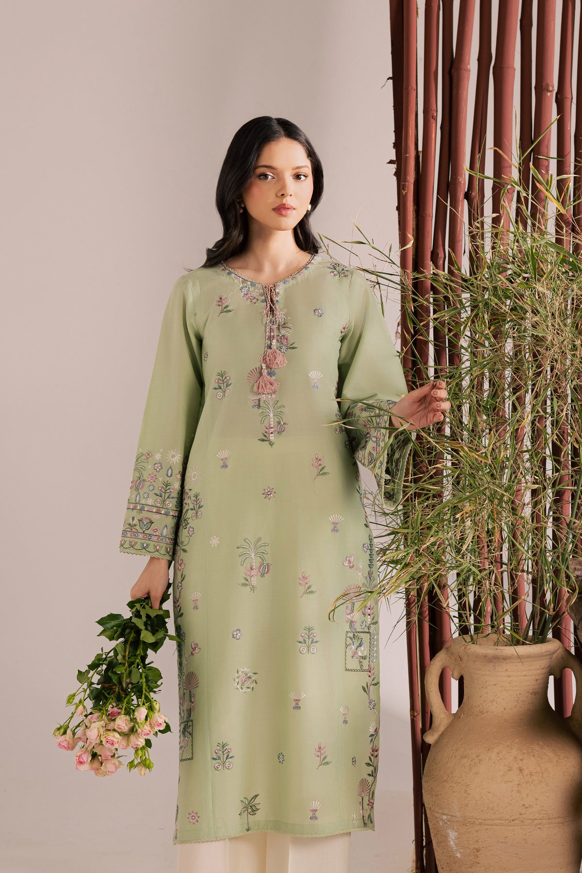 Daphne Laurel 2Pc - Embroidered Lawn Dress