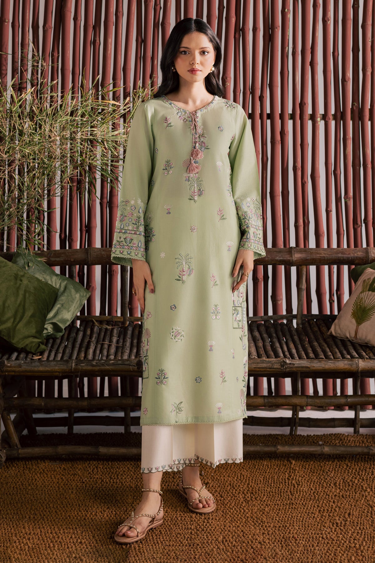 Daphne Laurel 2Pc - Embroidered Lawn Dress