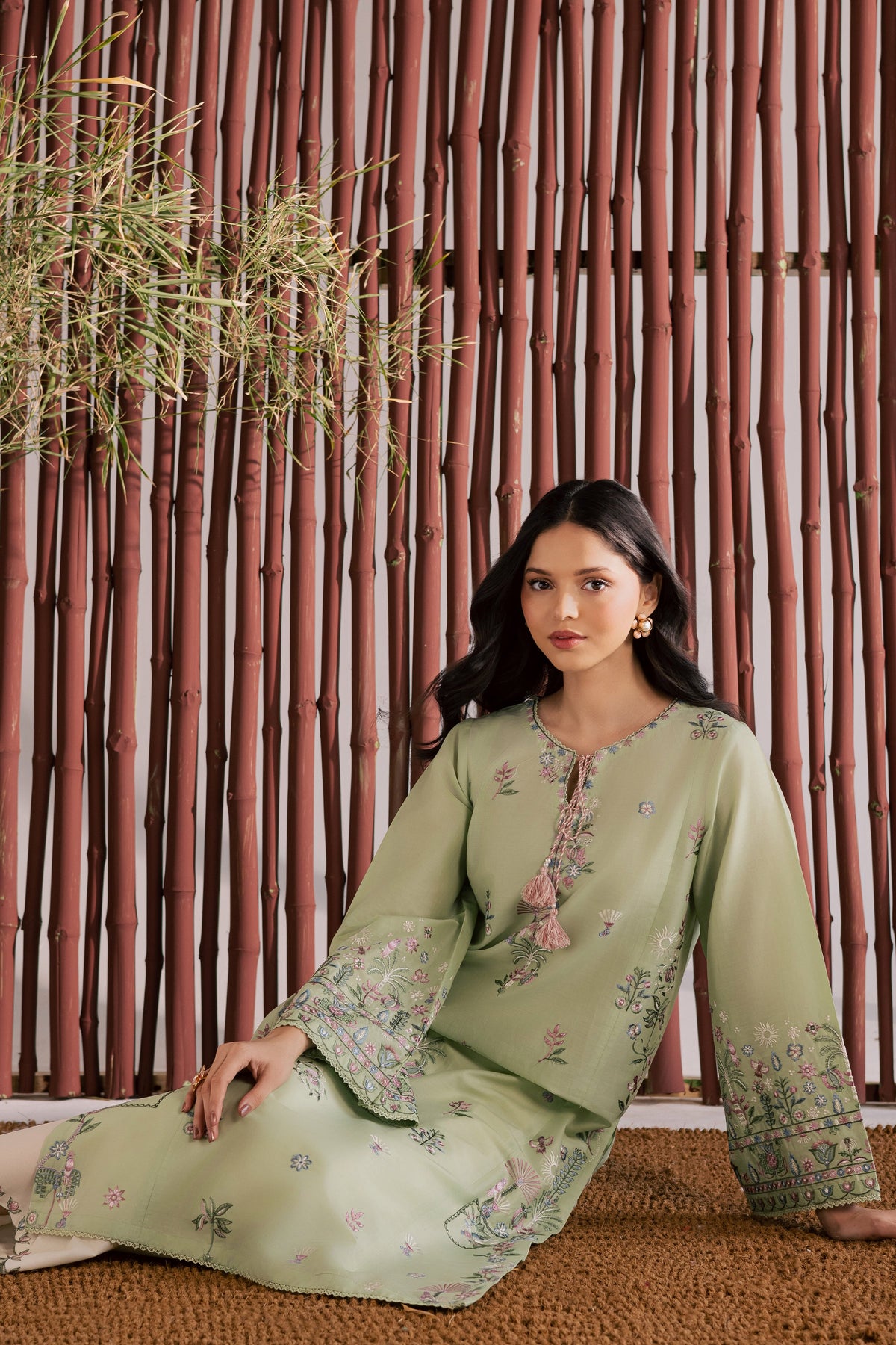 Daphne Laurel 2Pc - Embroidered Lawn Dress