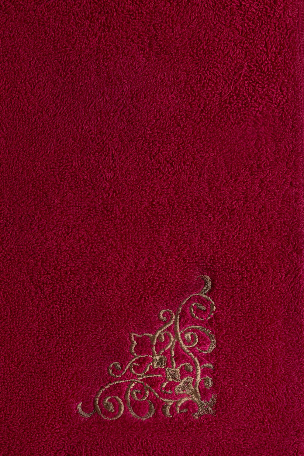 Deep Pink 3Pcs Embroidered Towel Set