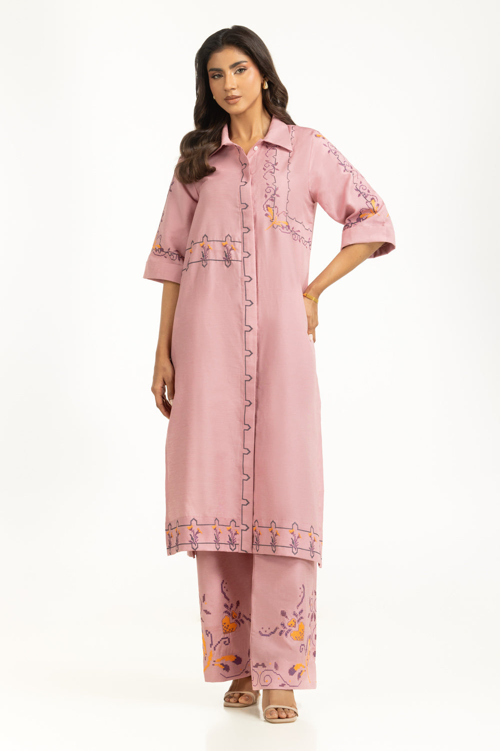 Dobby Embroidered Co-Ord Set