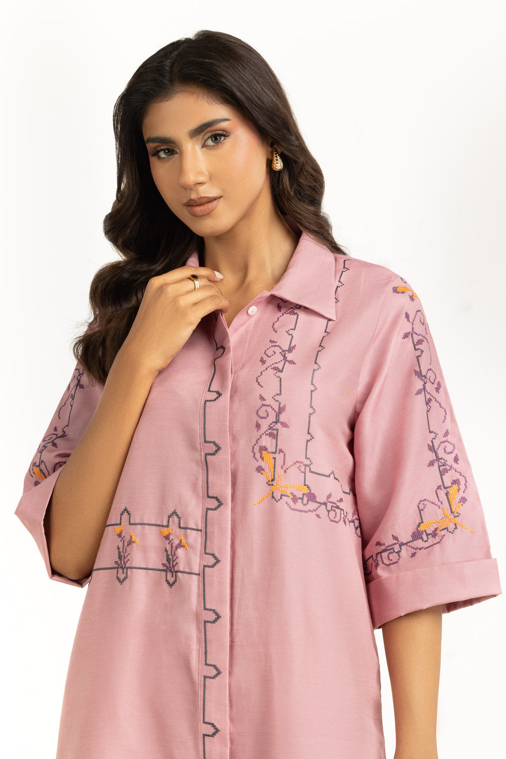 Dobby Embroidered Co-Ord Set