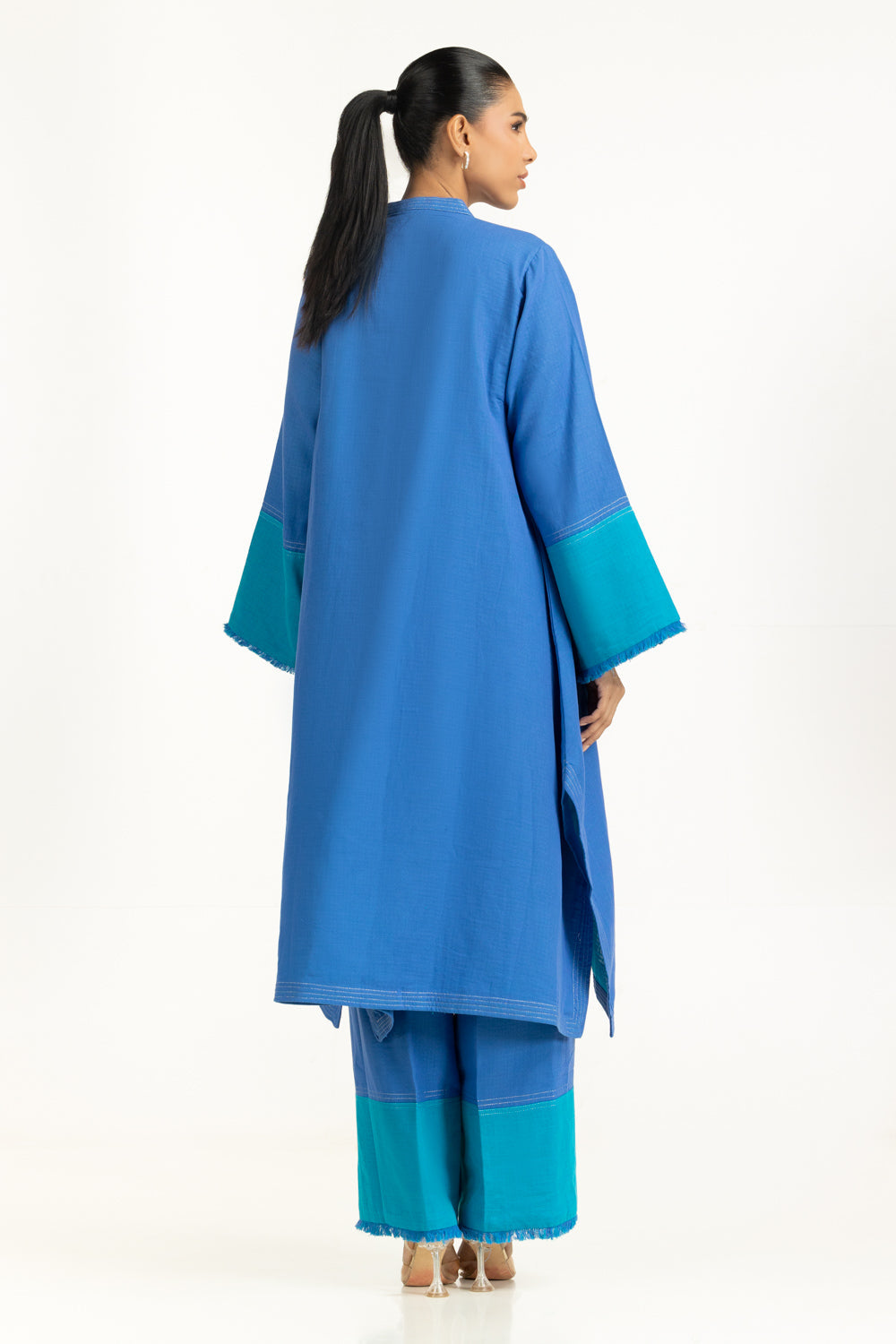 Dobby Embroidered Co-Ord Set - W-AP-25-447573
